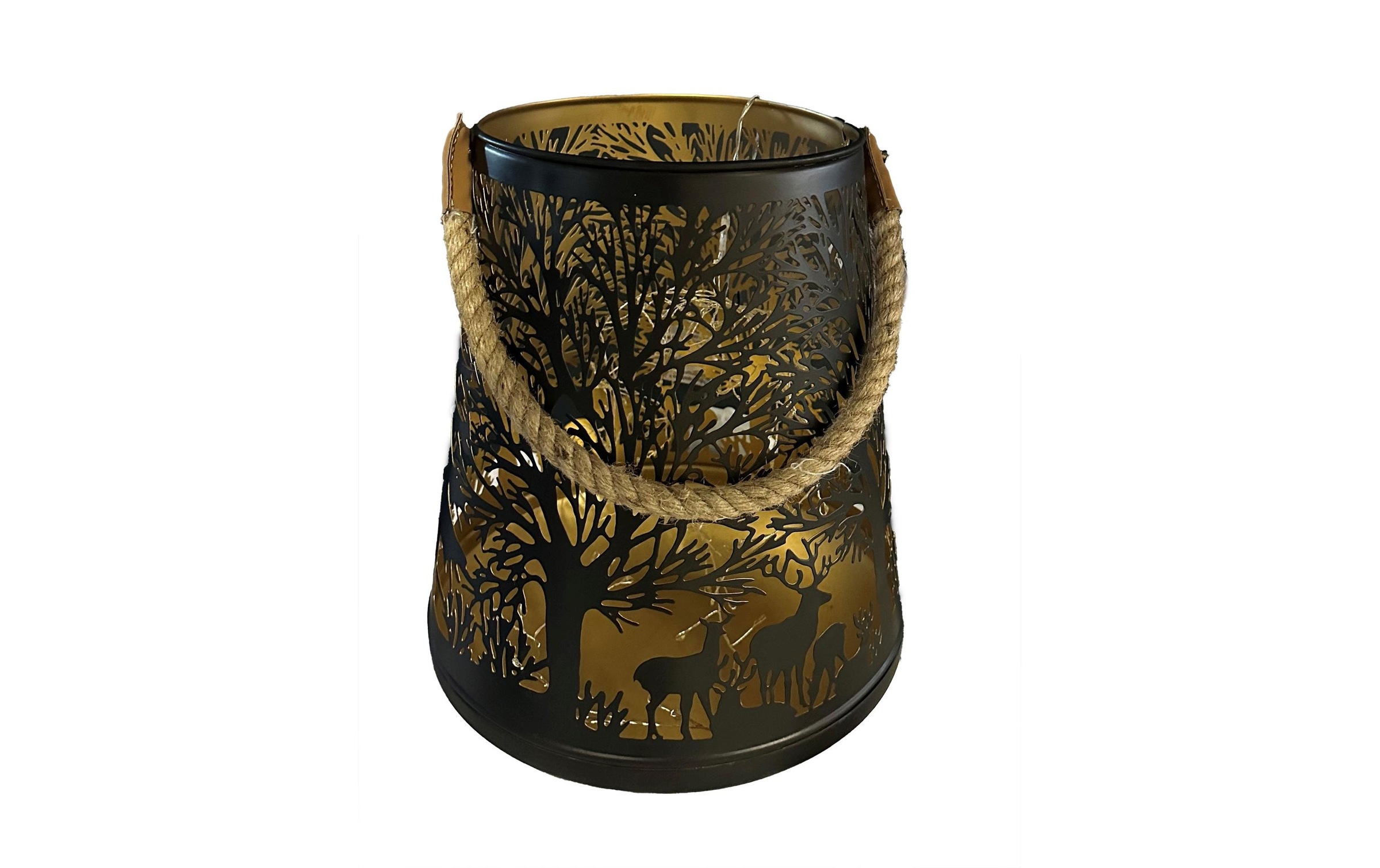 Image of Kerzenlaterne "Dameco Forest 31 cm Gold/Schwarz"