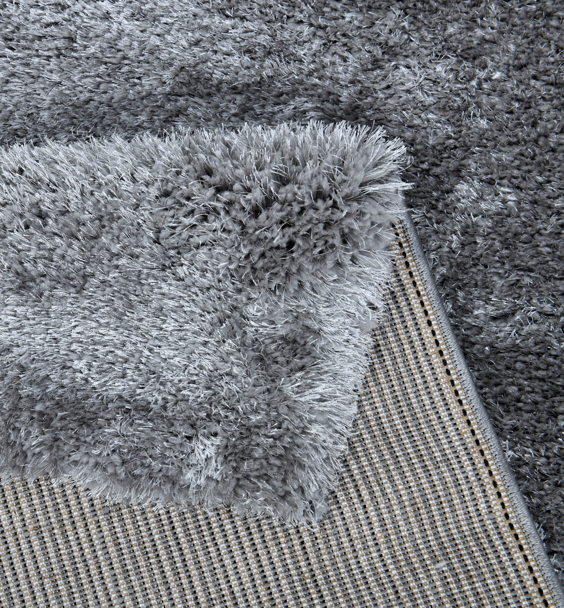 my home Bordure de lit »Malin« Höhe 43 mm 3 cuis tlg. Hochflor, Shaggy, Uni-Farben, leichter glanz, Microfaser, Pflegeleicht