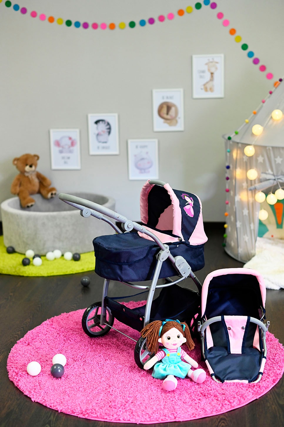 Knorrtoys® Kombi-Puppenwagen »Coco - princess blue«