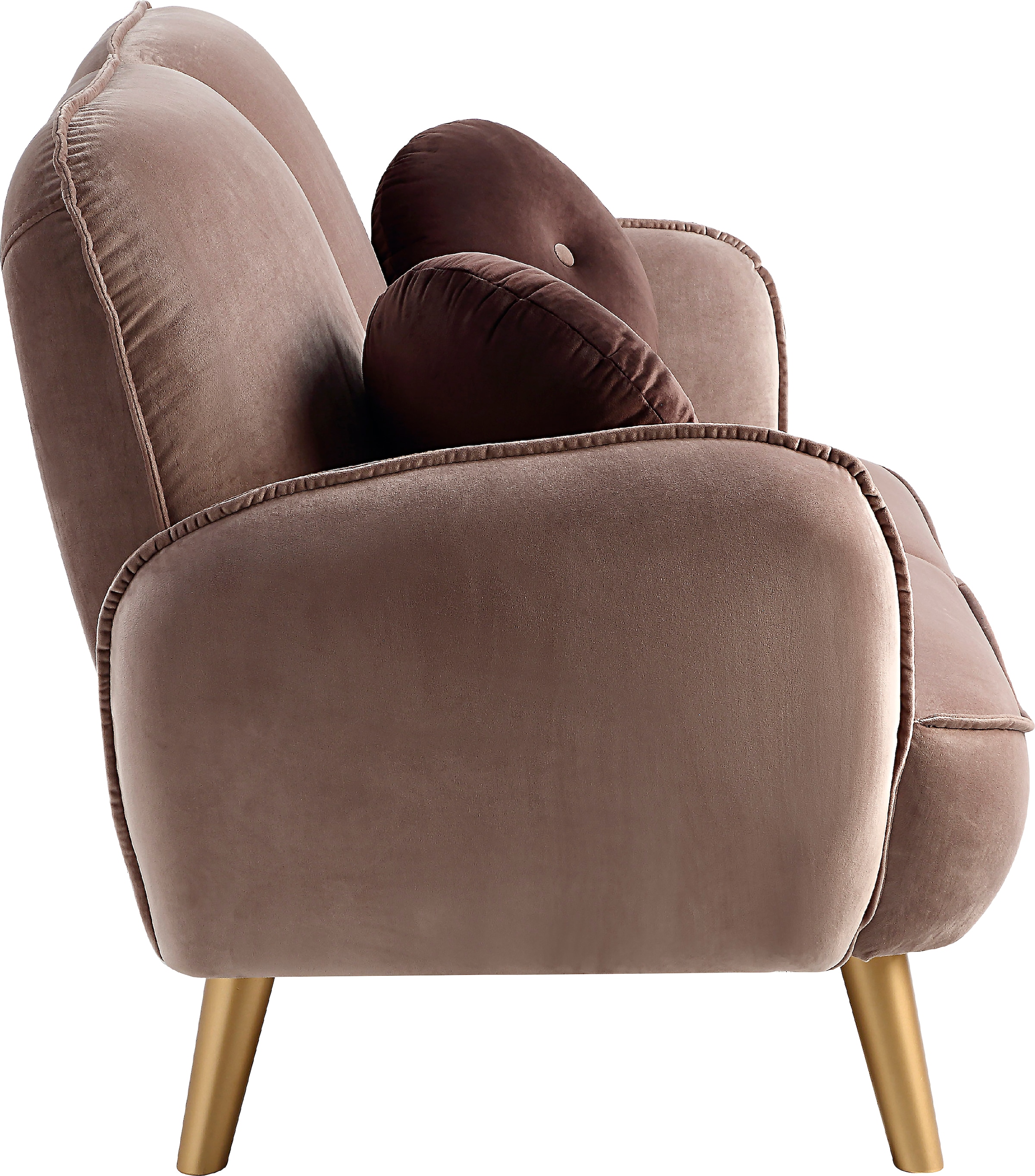 ATLANTIC home collection 2-Sitzer »Ben«, mit Welleunterfederung,inkl. 2 Dekokissen, goldfarbenenen Massivholzfüssen