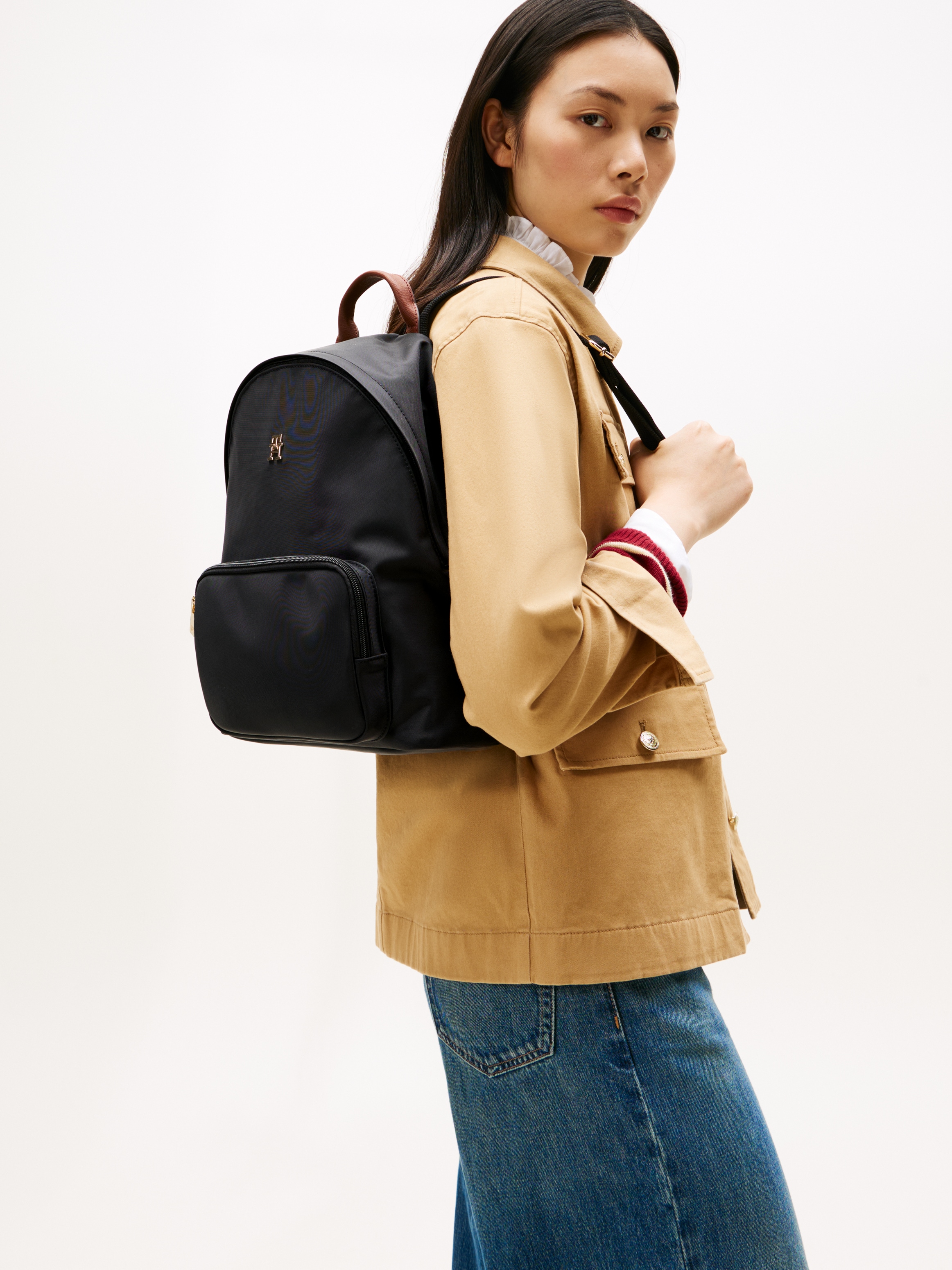 Tommy Hilfiger Cityrucksack »POPETTE« Freizeitrucksack, Schulrucksack mit TH-Logoemblem