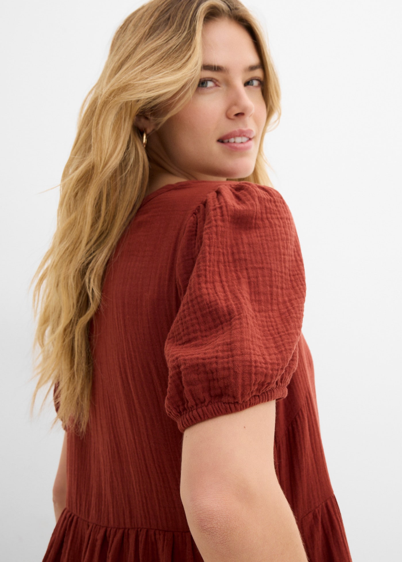 bonprix Robe en sweat für entspannten Look, Oversized-Kleid, aus Musselin, aus Baumwolle