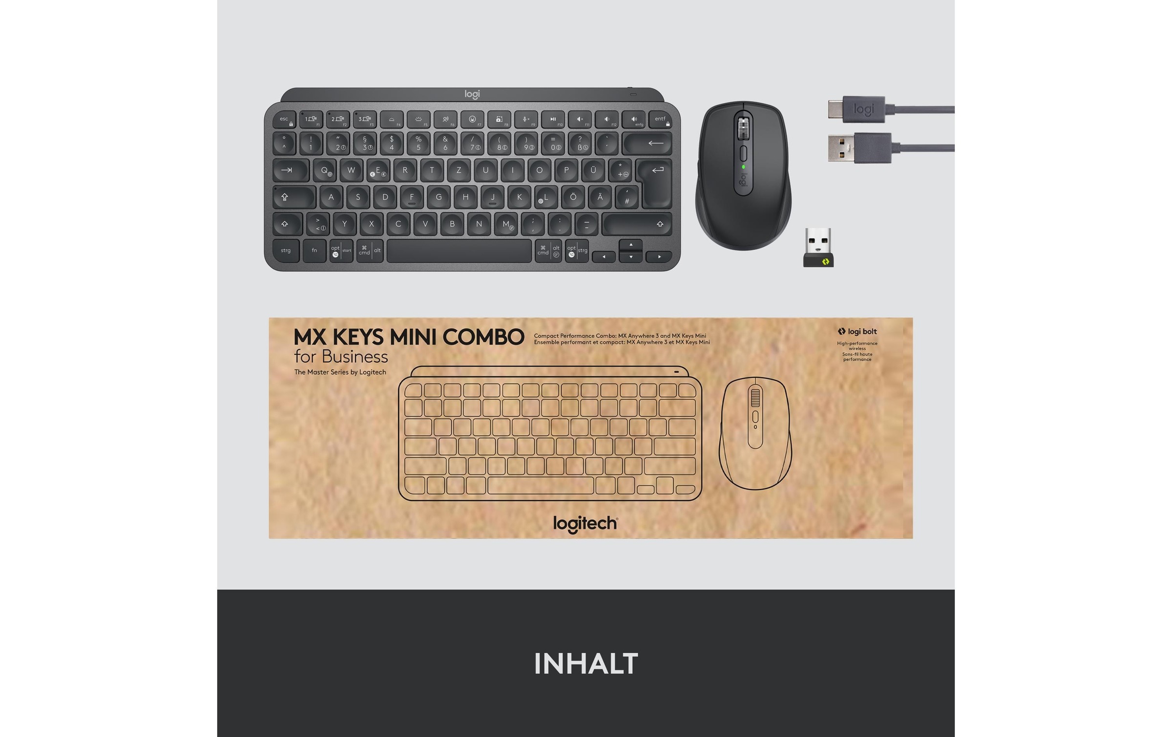 Logitech Tastatur- und Maus-Set »Logitech MX Keys Mini Combo for Business«