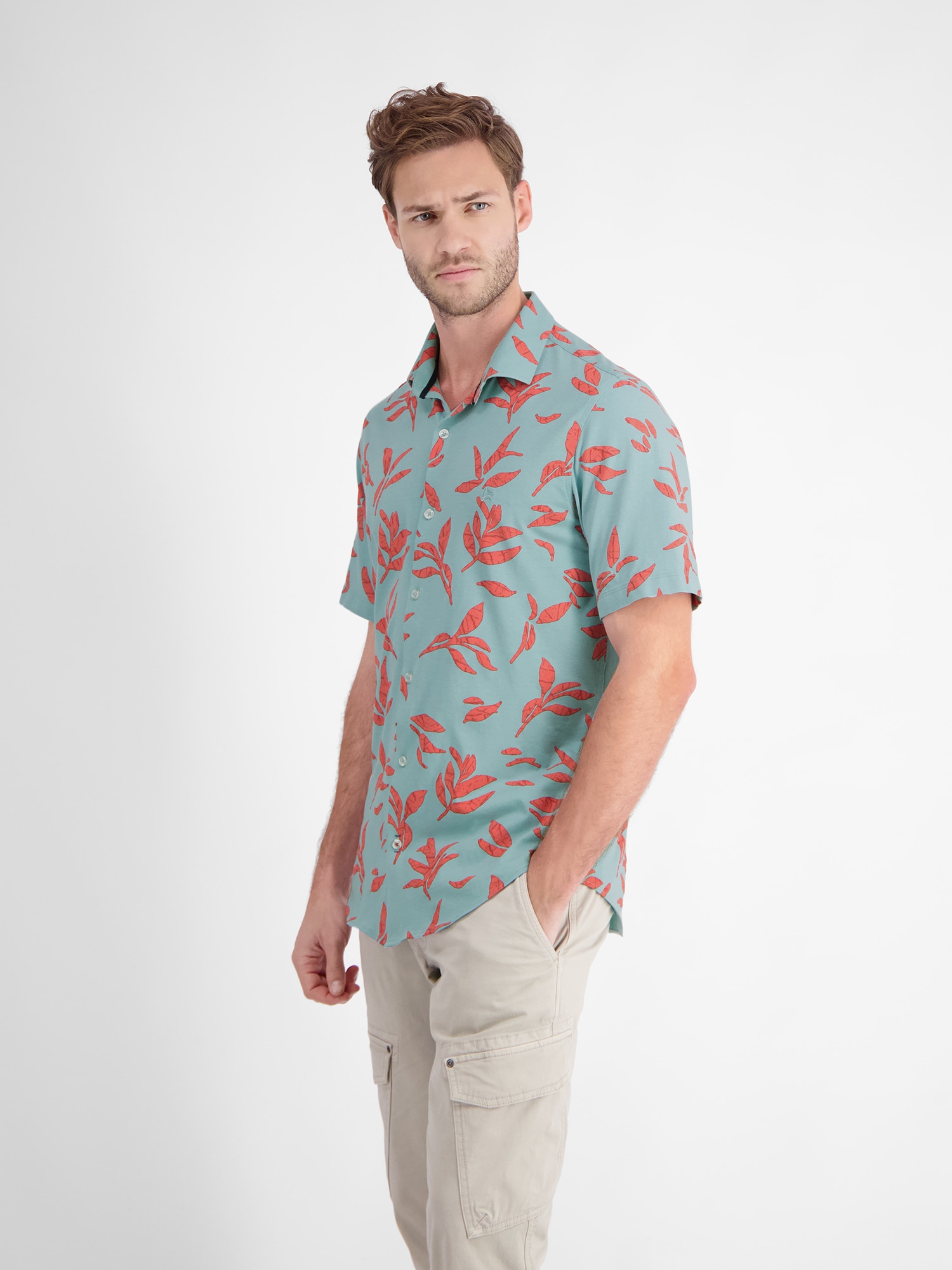 LERROS Kurzarmhemd »Kurzarmhemd mit floralem Print«