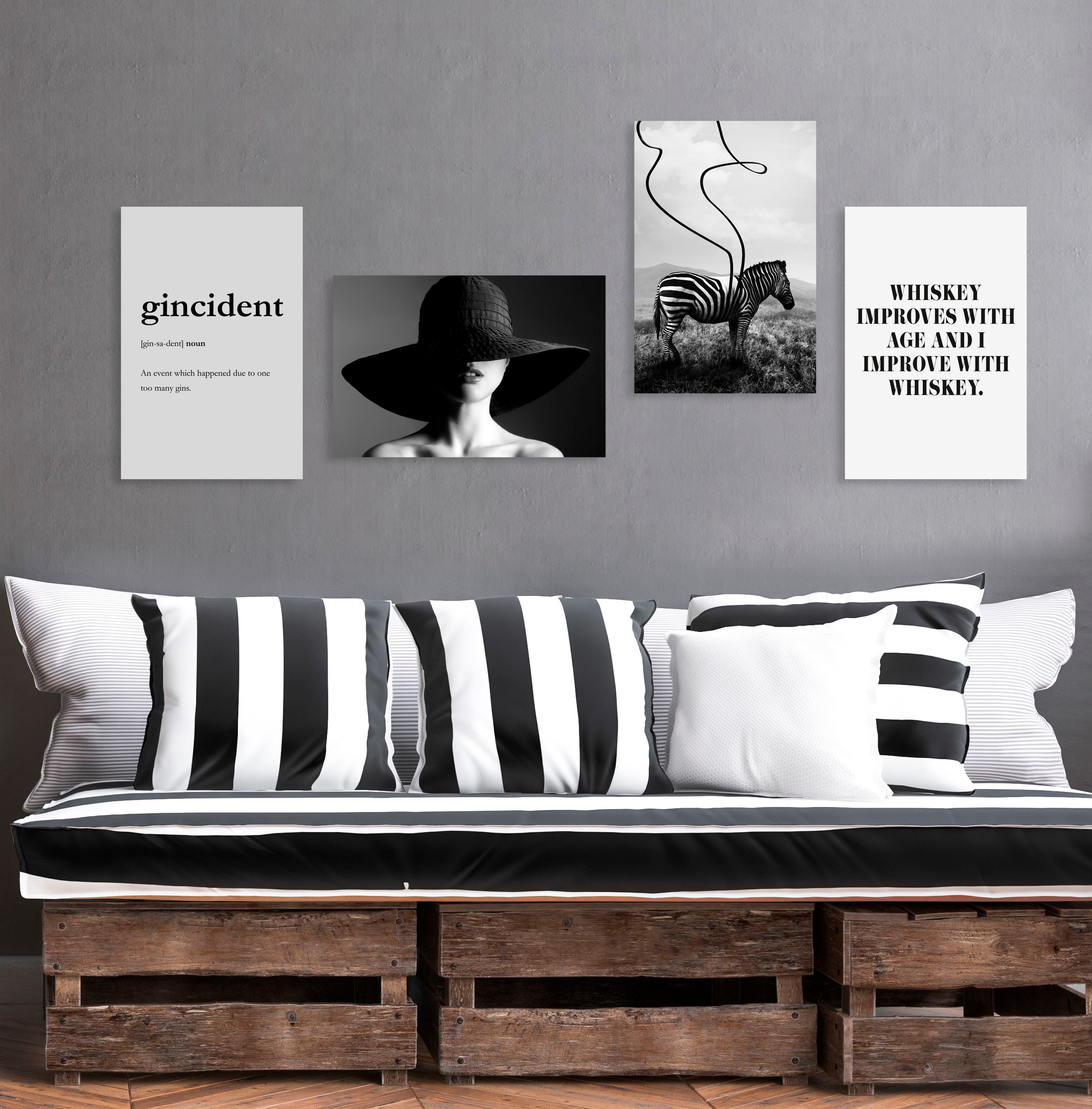 queence Image »gincident« 1 cuis tlg. HD Premium Poster-Druck inkl. Holzrahmen