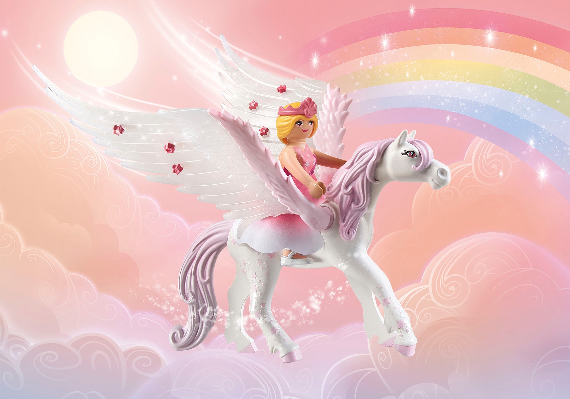 Playmobil® Konstruktions-Spielset »Himmlisches Regenbogenschloss (71359), Princess Magic«, (114 St.)