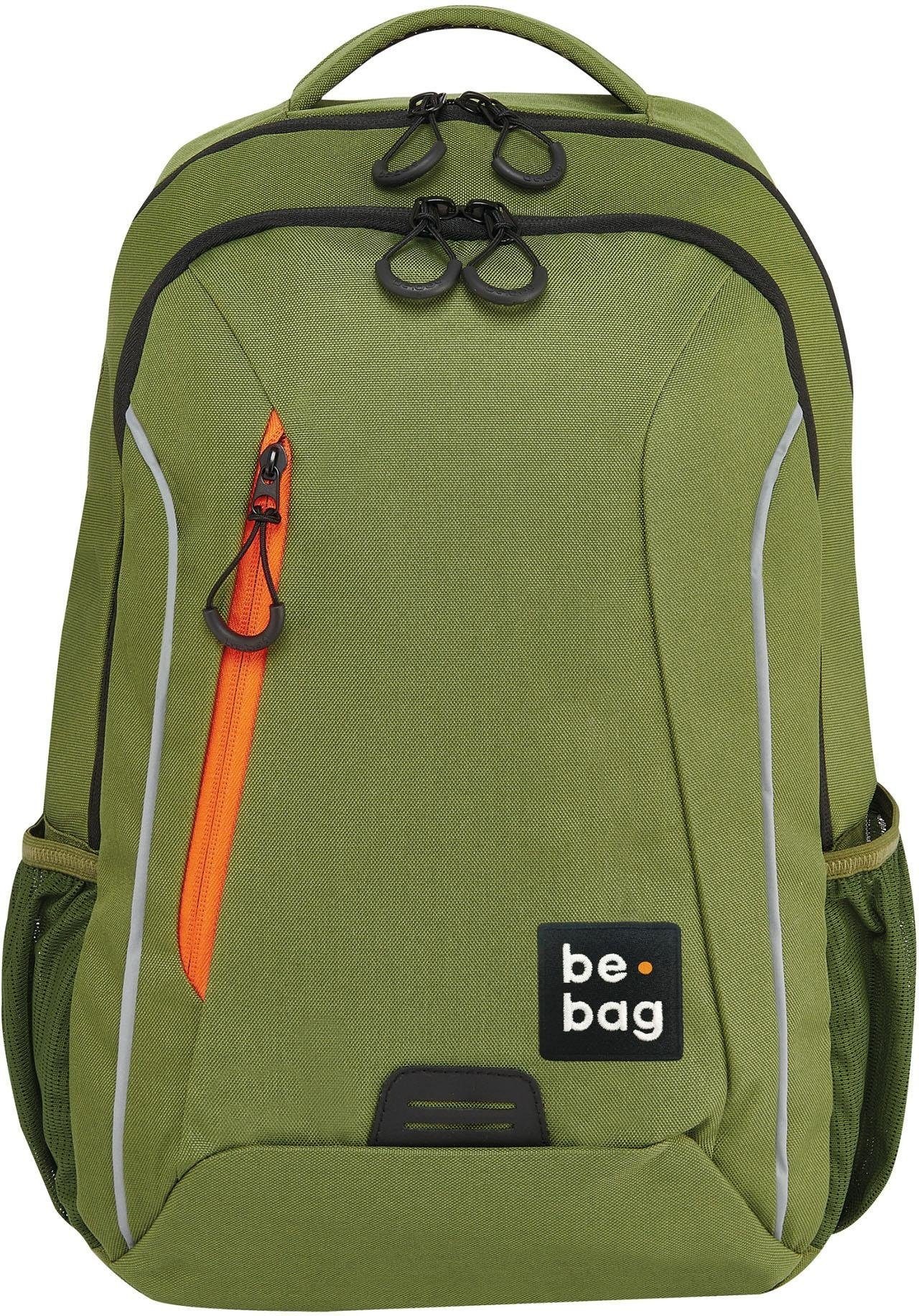 Image of Herlitz Schulrucksack »be.bag be.urban, chieve green«, Reflektionsnähte-reflektierende Streifen auf den Schultergurten bei Ackermann Versand Schweiz
