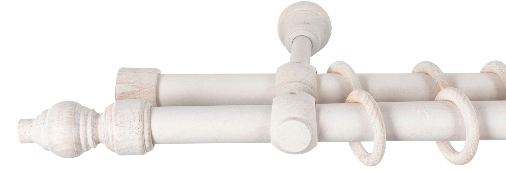 SN DECO GROUP Gardinenstange »Filigrano«, 2 läufig-läufig, Fixmass, 28 mm, Holz, verschiedene Längen und Farben, Komplettset