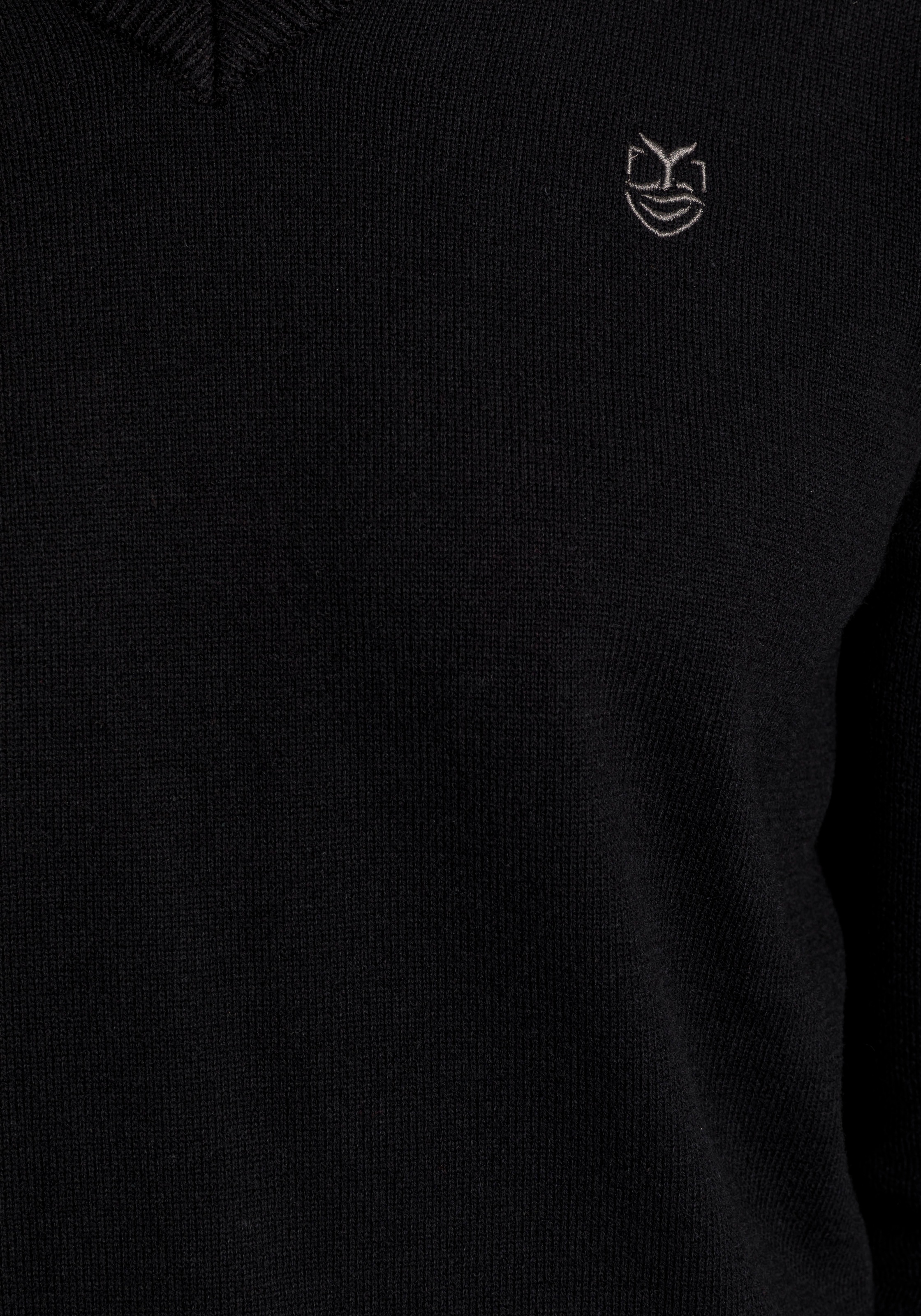 DELMAO V-Ausschnitt-Pullover, mit Stickerei Logo - NEUE MARKE!