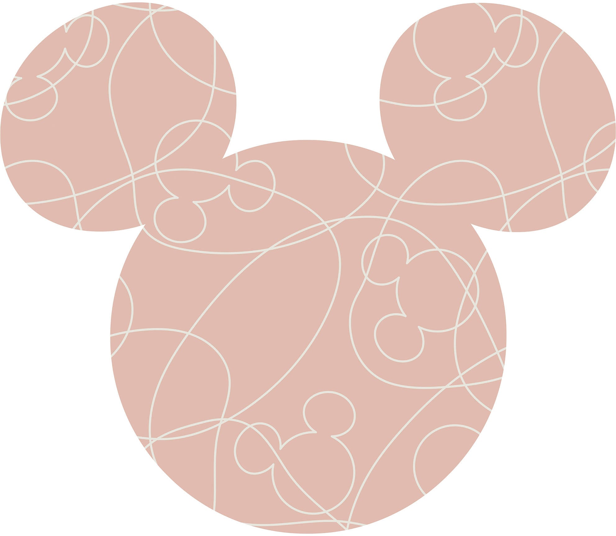 Image of Komar Wandtattoo "Mickey Head Knotted - Grösse 125 x 125 cm" rund und selbstklebend