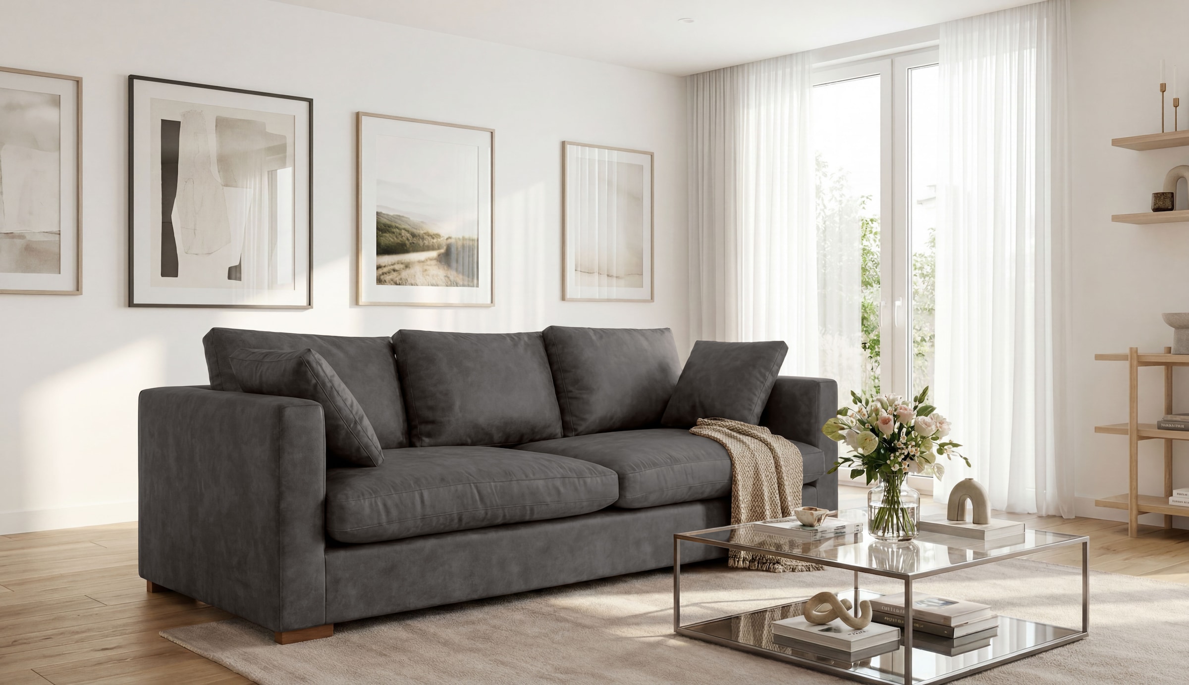 GOODproduct 2,5-places »Coray« extra doux et moelleux, rembourrage avec plumes et duvet