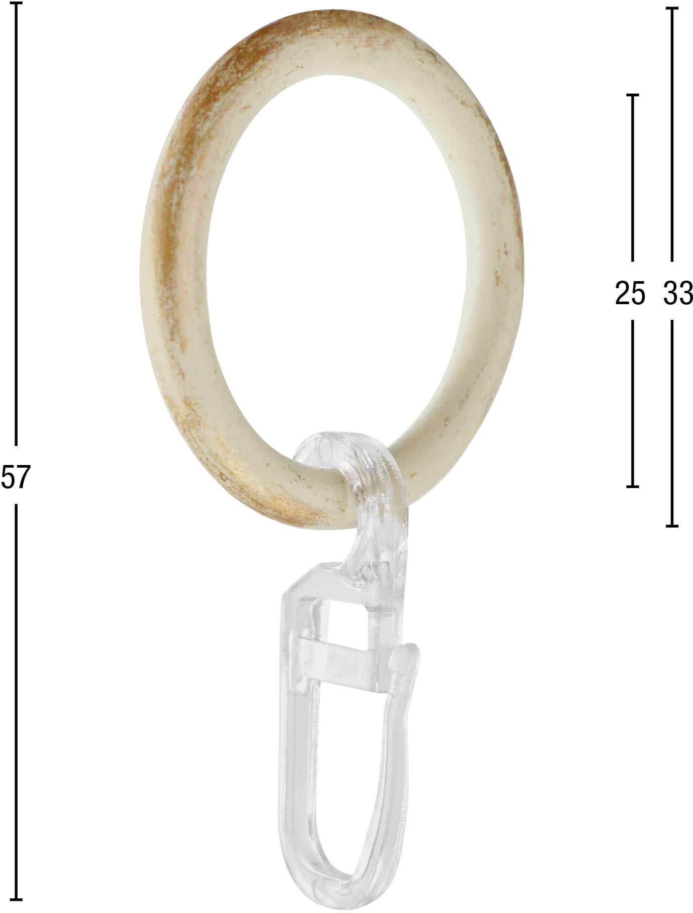 GARESA Gardinenring »Ring mit Haken«, (20 St.), Durchmesser mm, Montage einfache 16 bis für