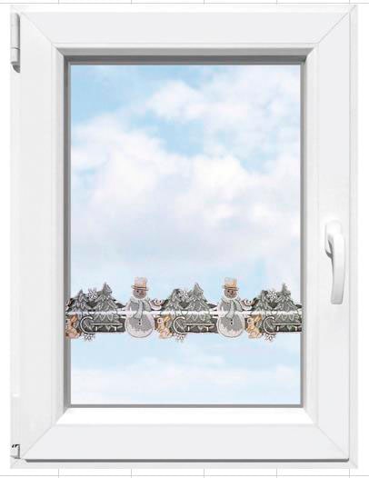 Image of Stickereien Plauen Scheibengardine "Winter" Stangendurchzug 1 Stk. tlg. Fensterdekoration "Winter"