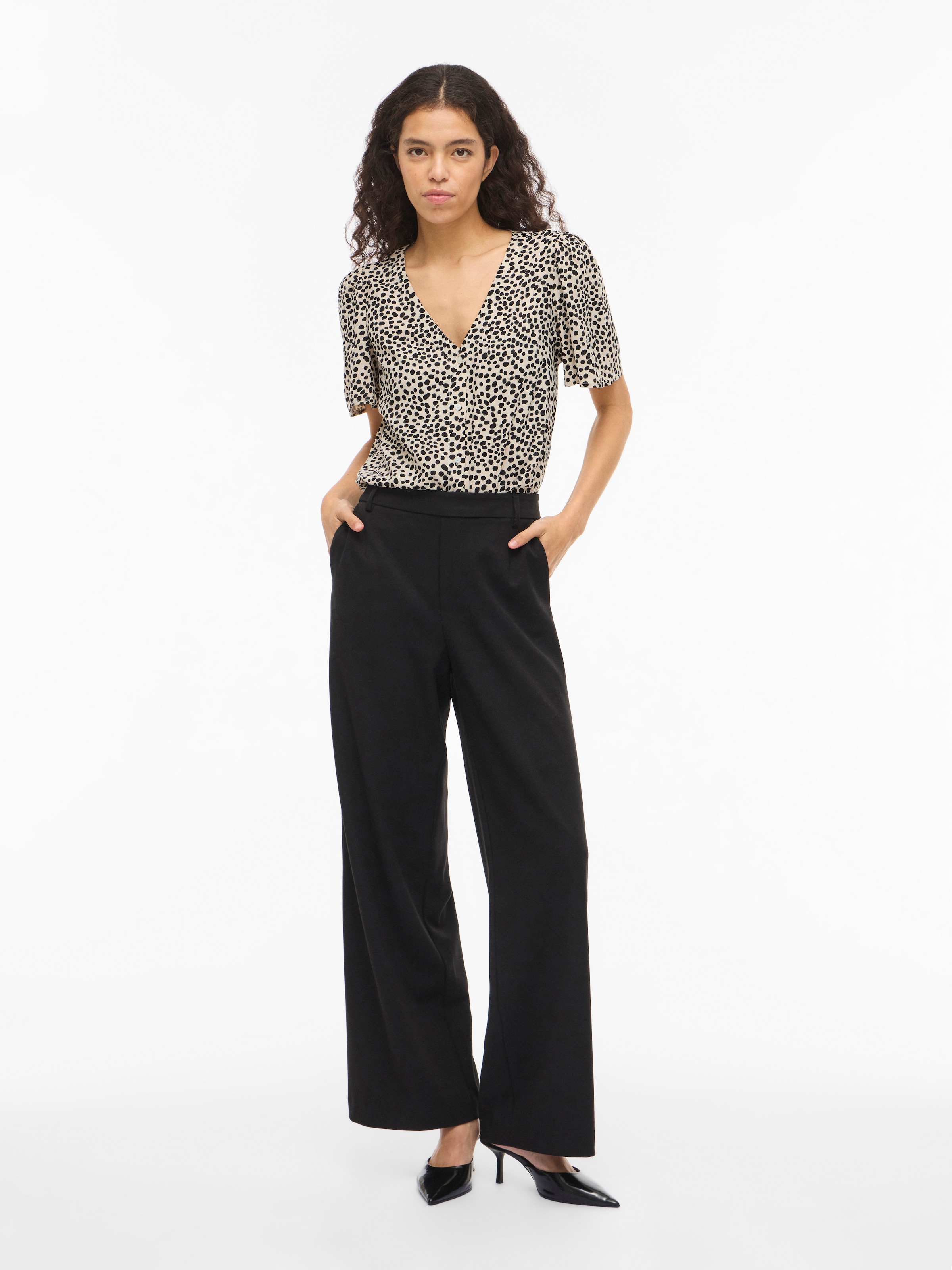 Vila Hemdbluse »VIGRACE V-NECK S/S SHIRT - NOOS«