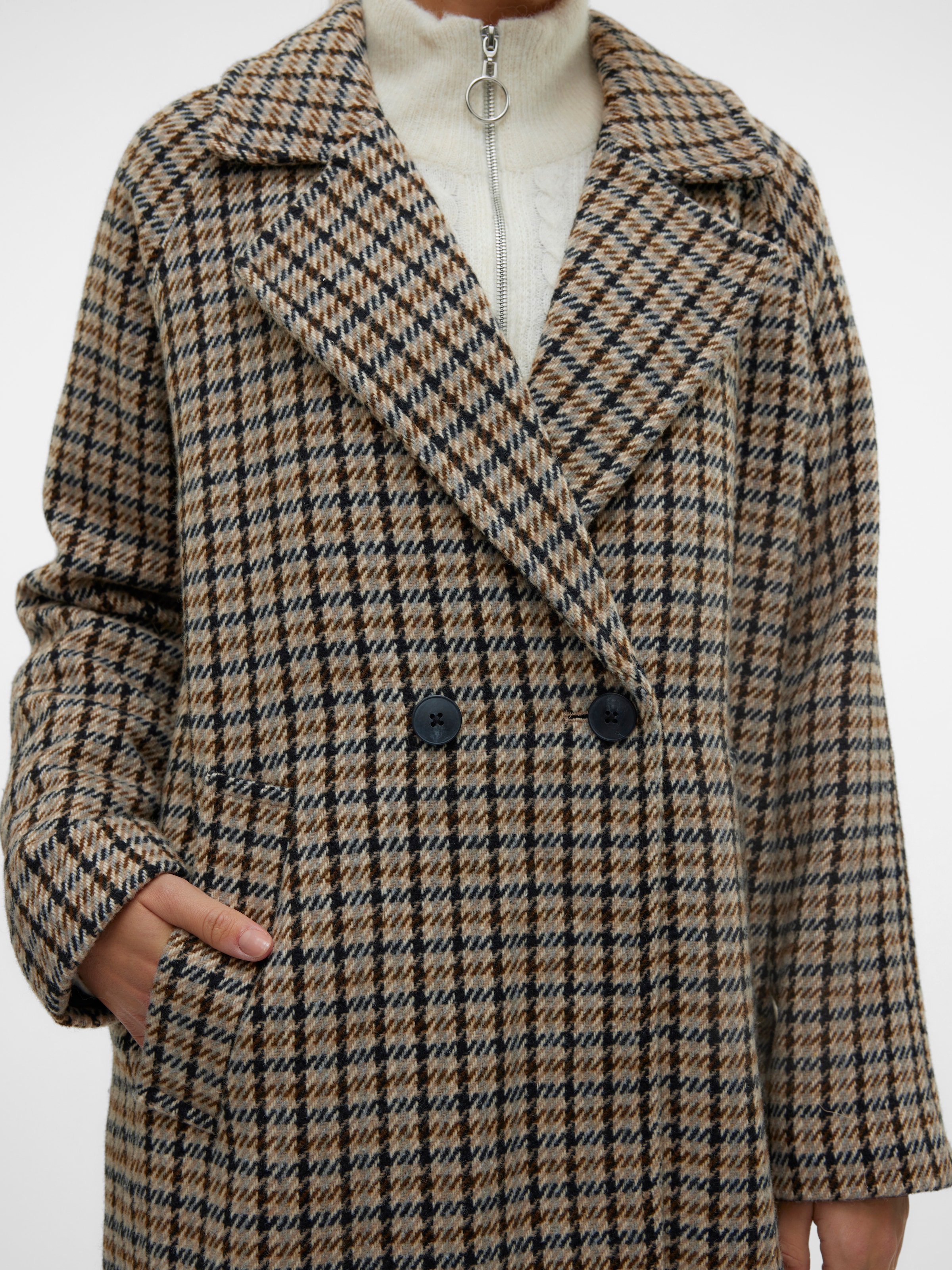 Vero Moda Langmantel »VMHANNAH LONG WOOL CHECK COAT GA BOO«