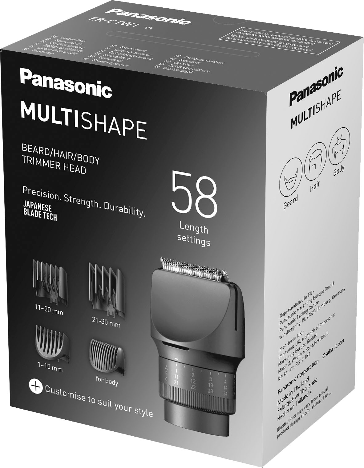♕ Panasonic Haar- »Multishape & Trimmeraufsatz Bart, versandkostenfrei und auf Körper« Bartschneideraufsatz Haare