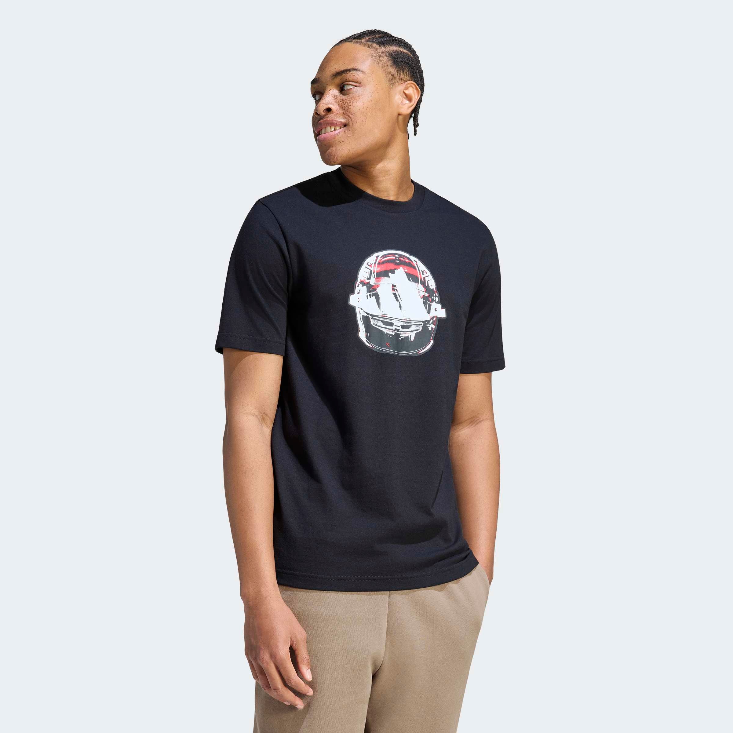Image of adidas Sportswear T-Shirt "MOTORSPORT LIGHTS GRAPHIC" mit Rundhalsausschnitt, ohne Verschluss, aus Baumwolle