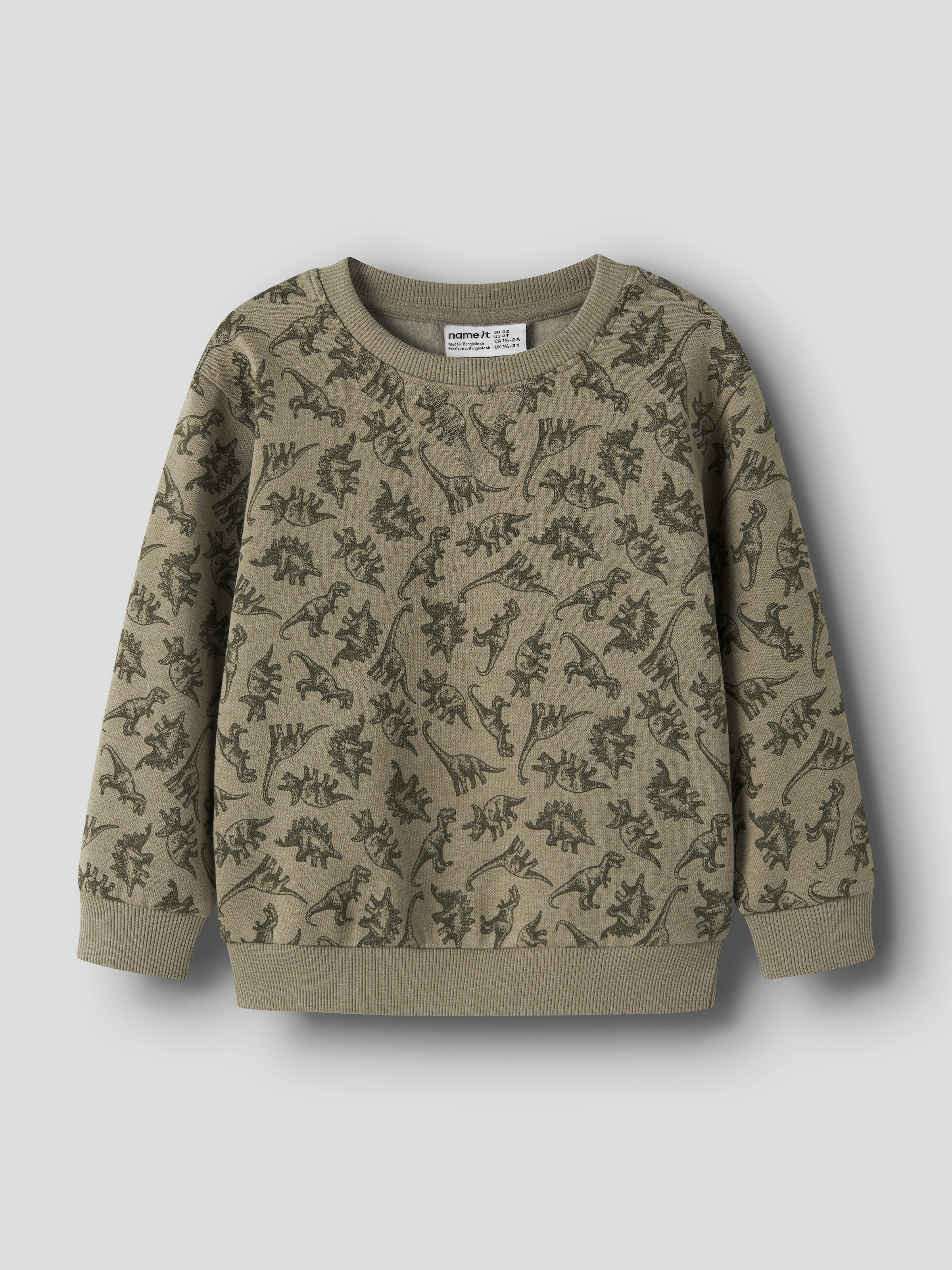 Name It Sweat-shirt »NMMVIMO LS NREG AOP SWEAT BRU«, mélange coton, coupe régulière
