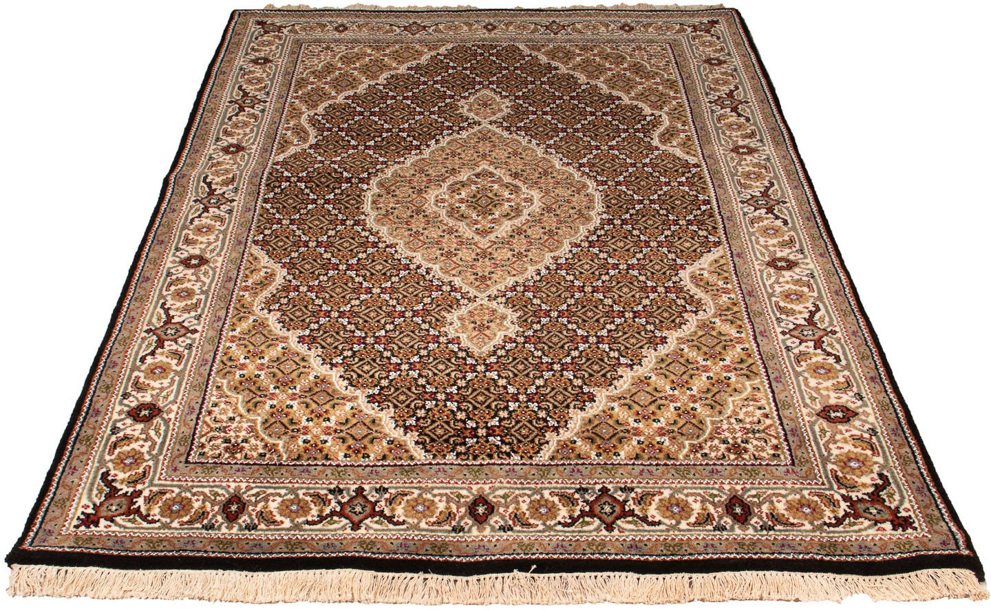 Image of morgenland Orientteppich »Perser - Täbriz - 201 x 137 cm - dunkelblau«, rechteckig, 10 mm Höhe, Wohnzimmer, Handgeknüpft, Einzelstück mit Zertifikat bei Ackermann Versand Schweiz