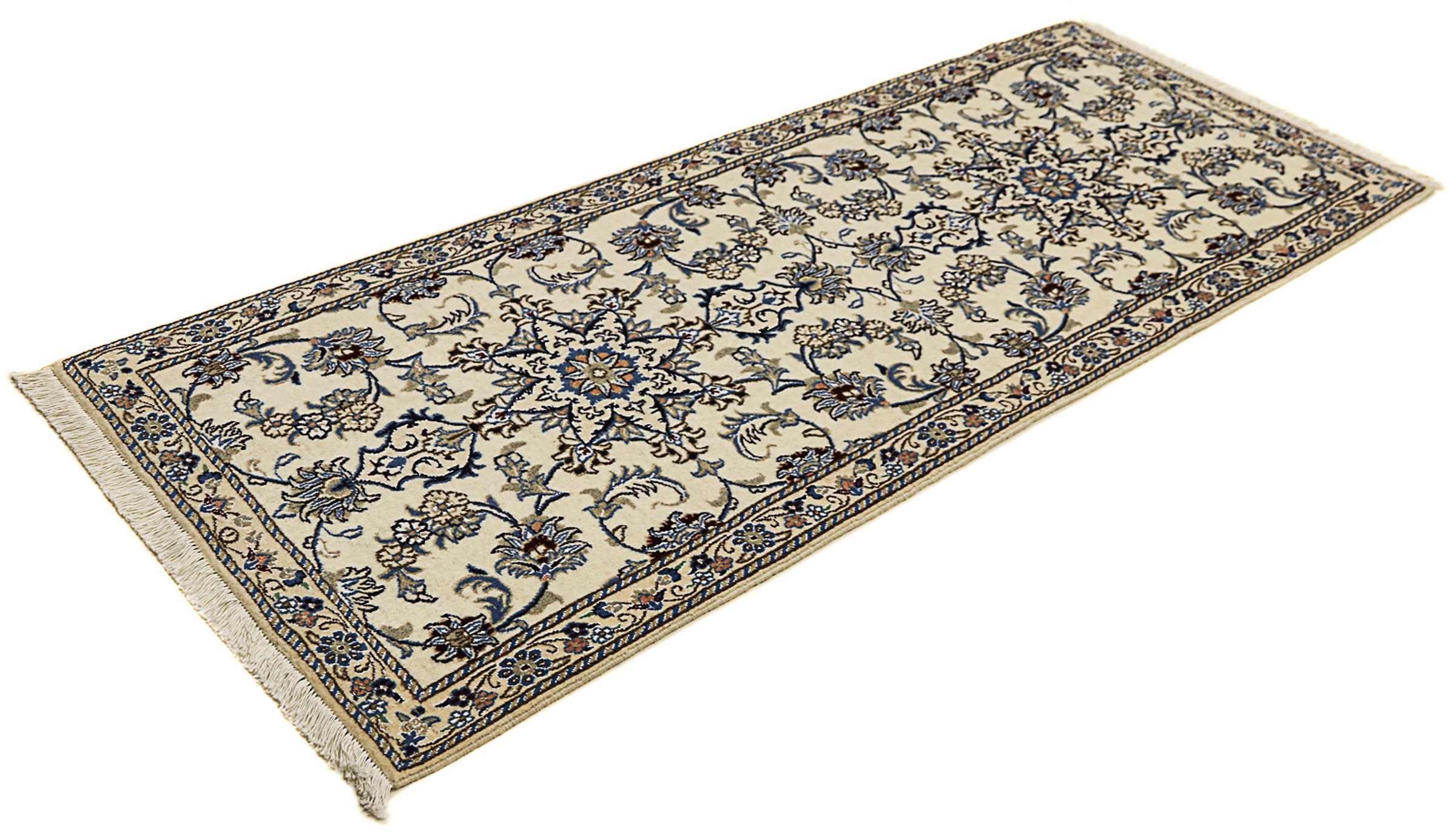 Image of morgenland Orientteppich »Perser - Nain - Royal - 198 x 80 cm - beige«, rechteckig, 10 mm Höhe, Wohnzimmer, Handgeknüpft, Einzelstück mit Zertifikat bei Ackermann Versand Schweiz