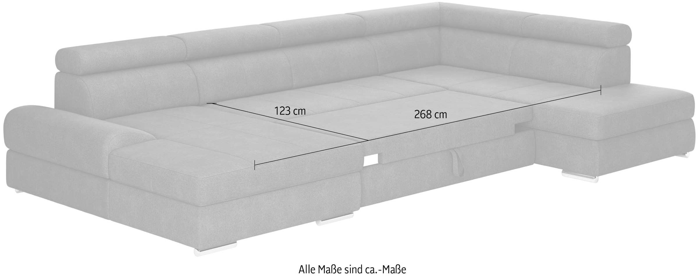 sit&more Wohnlandschaft »U-Form«, mit verstellbaren Kopfteilen, wahlweise mit Bettfunktion