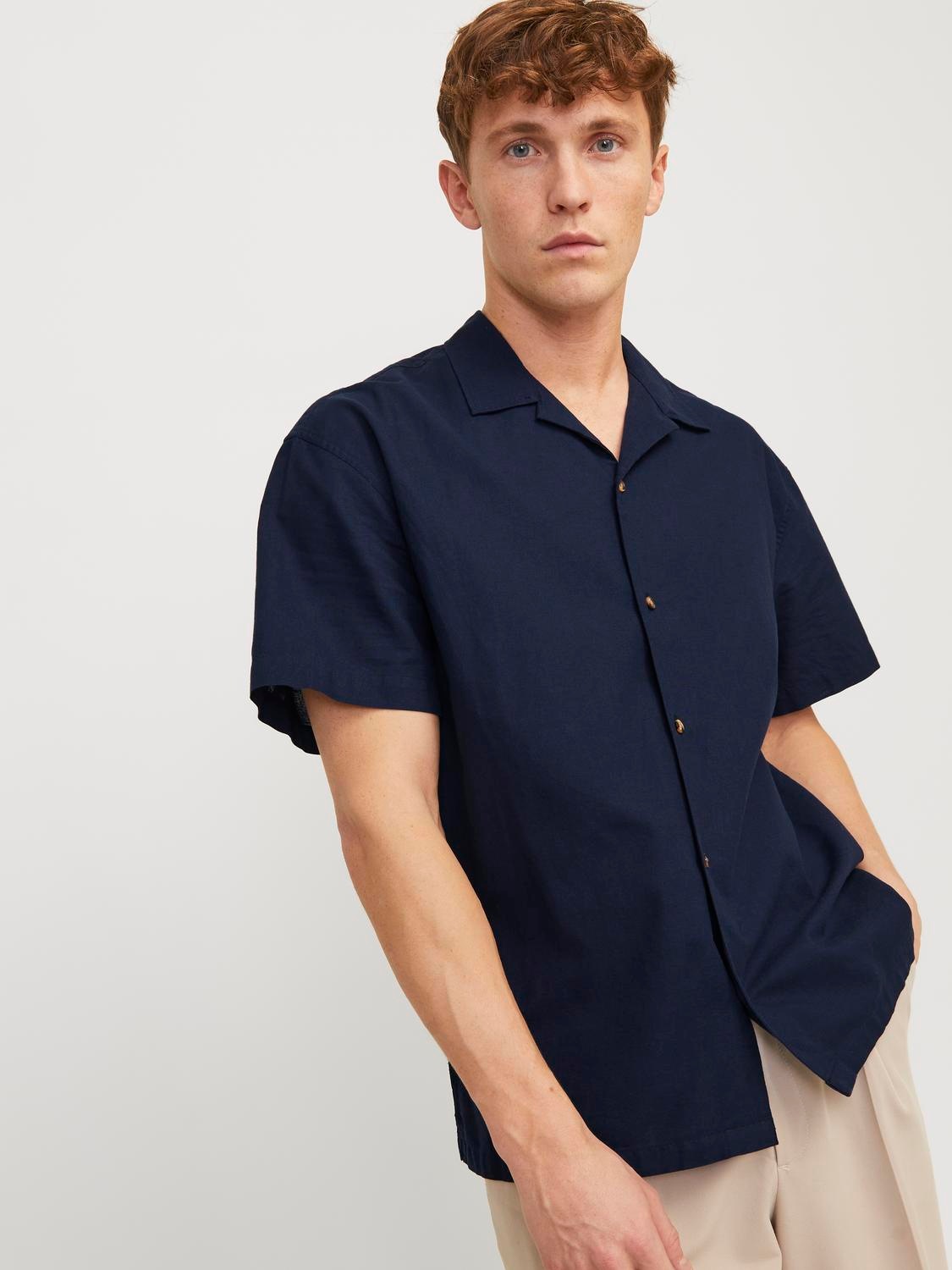 Jack & Jones Kurzarmhemd »JJESUMMER RESORT LINEN BLEND SHIRT SS SN«
