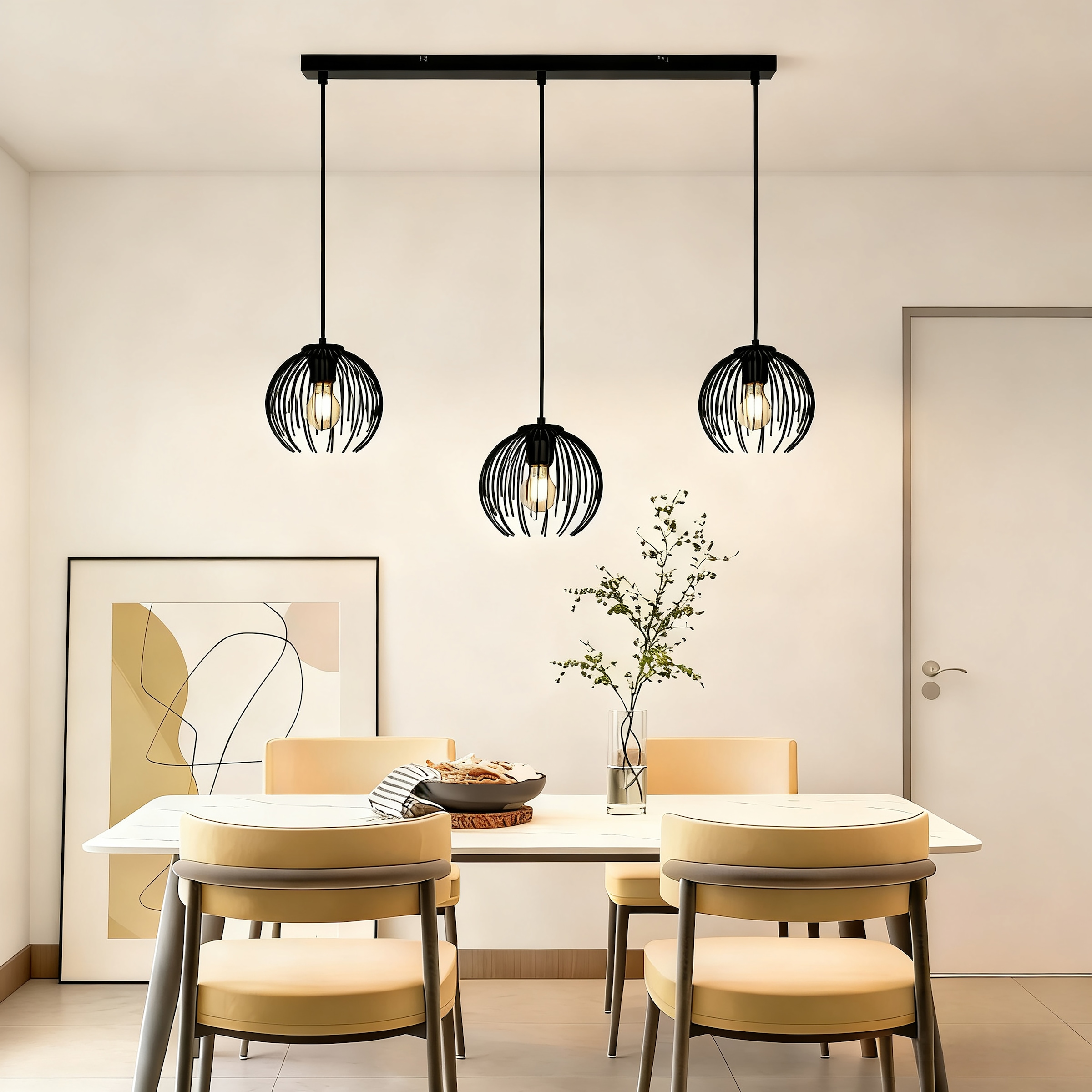 GOODproduct Pendelleuchte »Tonnia - Hängelampe, höhenverstellbar, Pendellampe, Metall« E27 1 Stk. Lichteffekt durch Gitter-Optik, liefert eingeschaltet Schattenoptiken