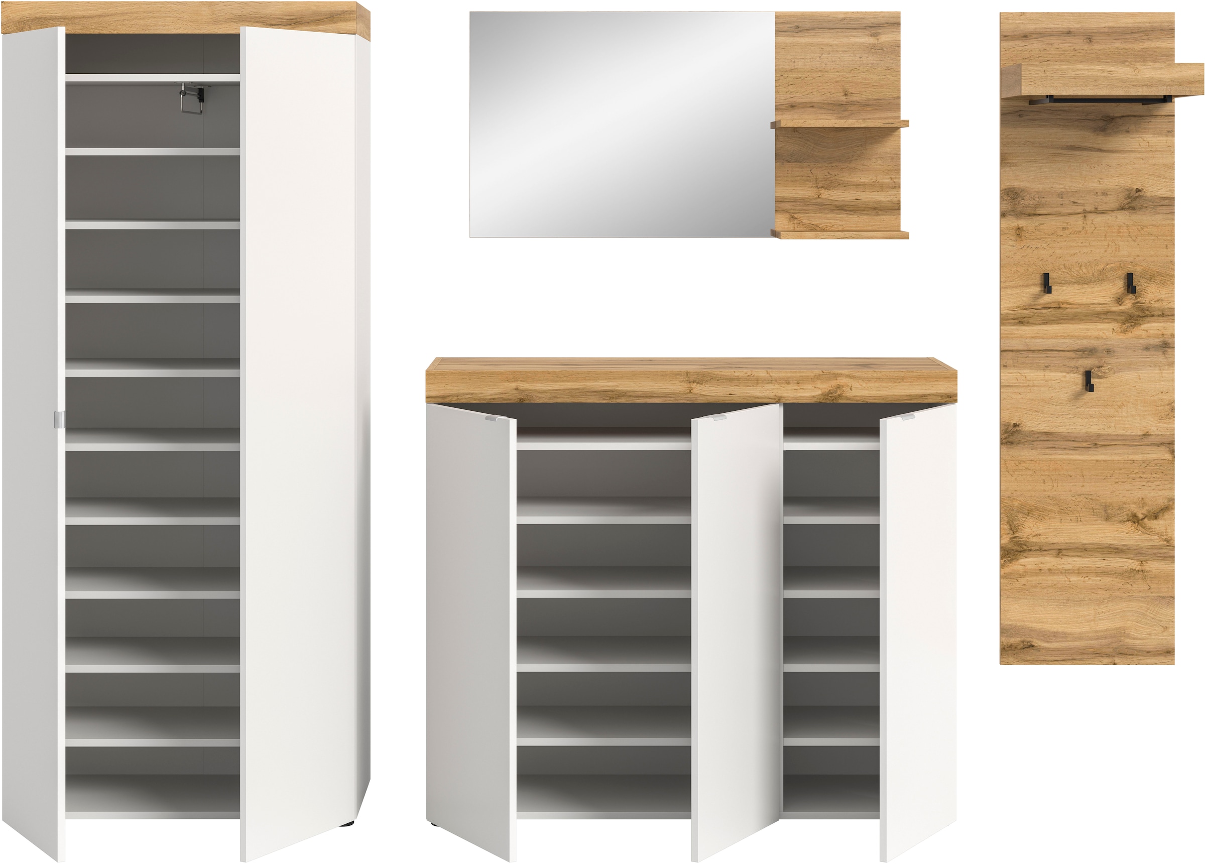 GOODproduct Garderoben-Set »MAMBO II, 4-teilig, TOPSELLER!, hängend oder stehend montierbar« 4 Stk. tlg.