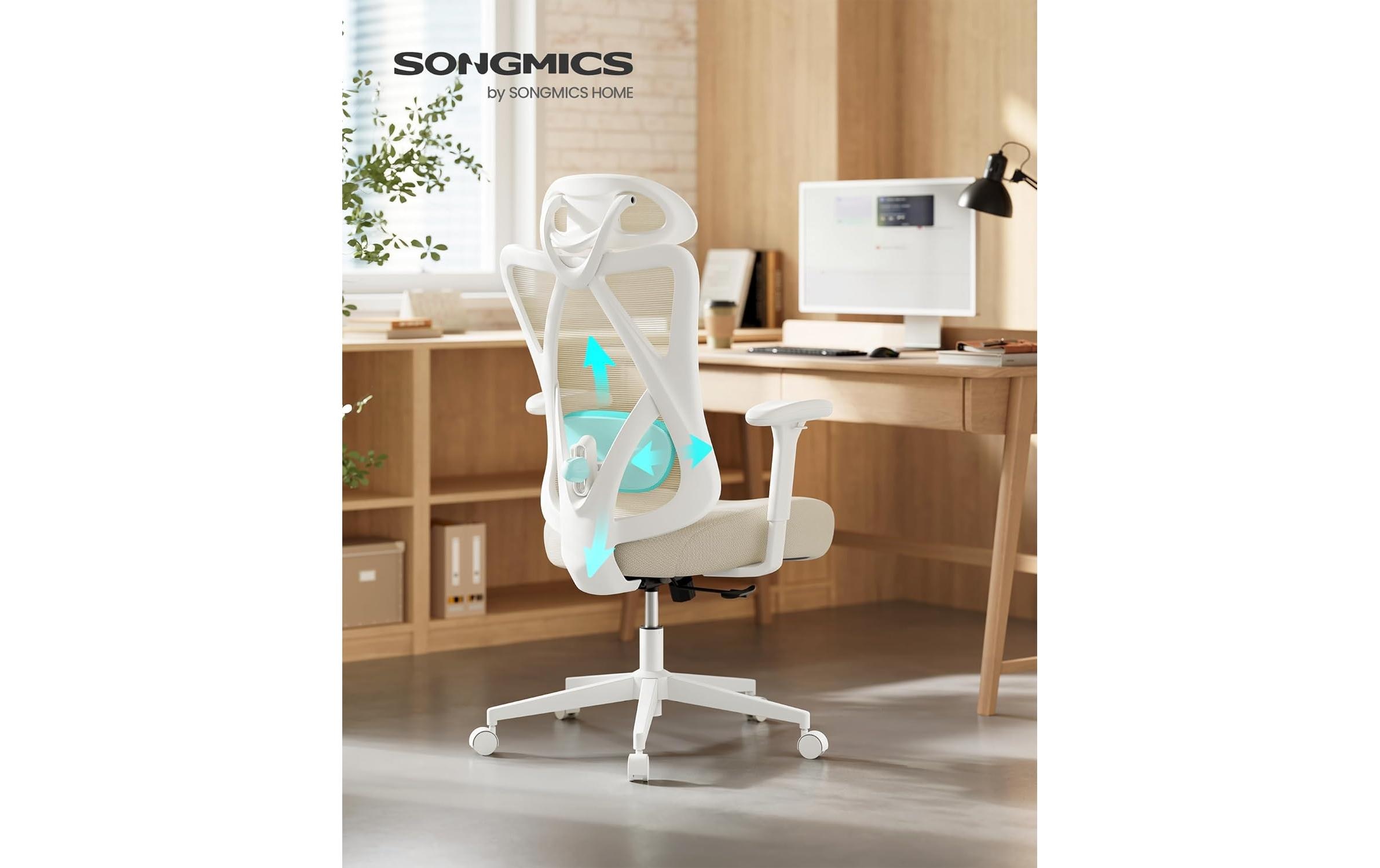 SONGMICS Chaise de bureau »mit verstellbarer Lendenstütze und Kopfstütze« ()
