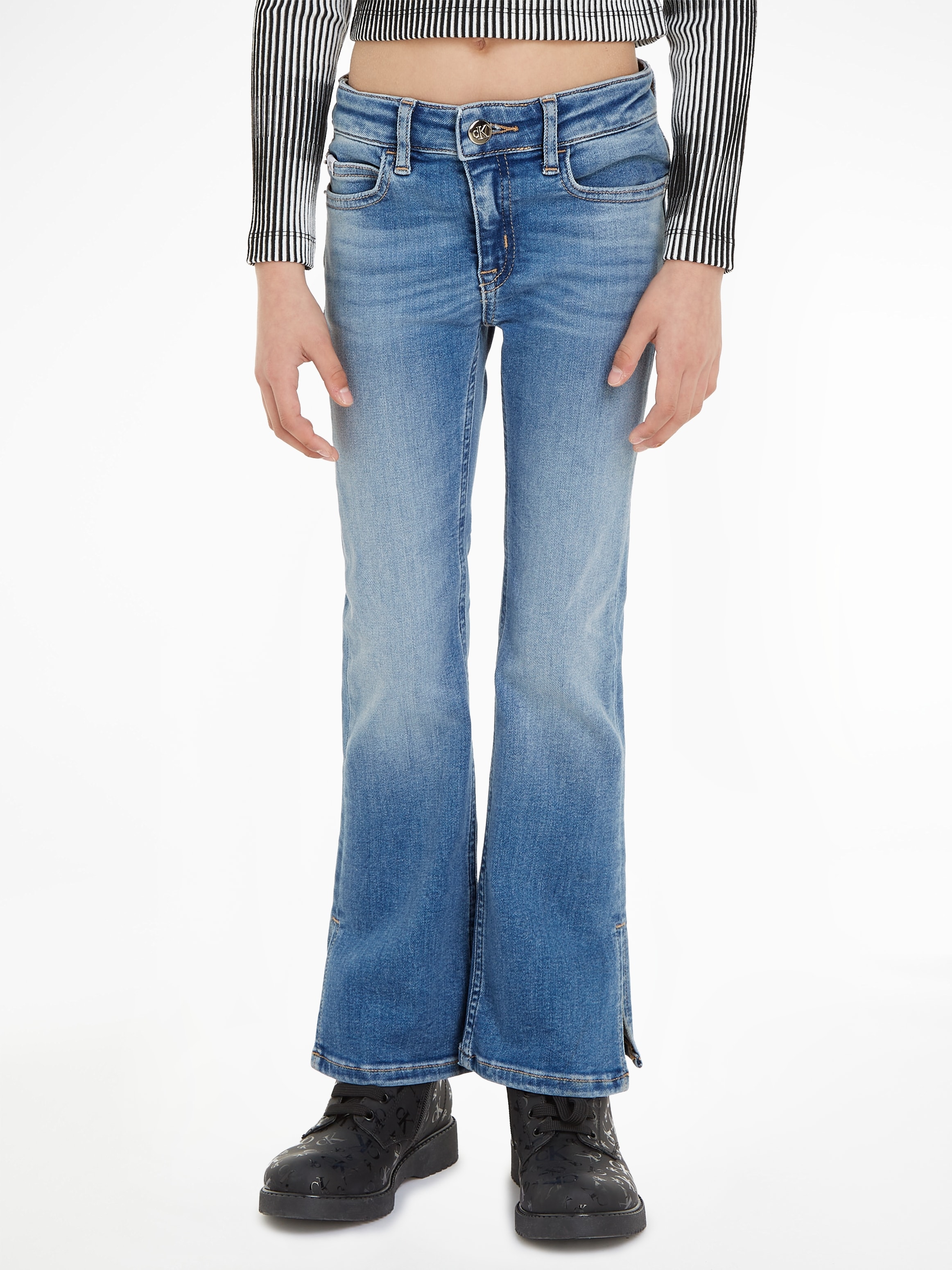 ♕ Calvin Klein Jeans Stretch-Jeans »FLARE VISUAL BLUE« MID auf MR SPLIT versandkostenfrei