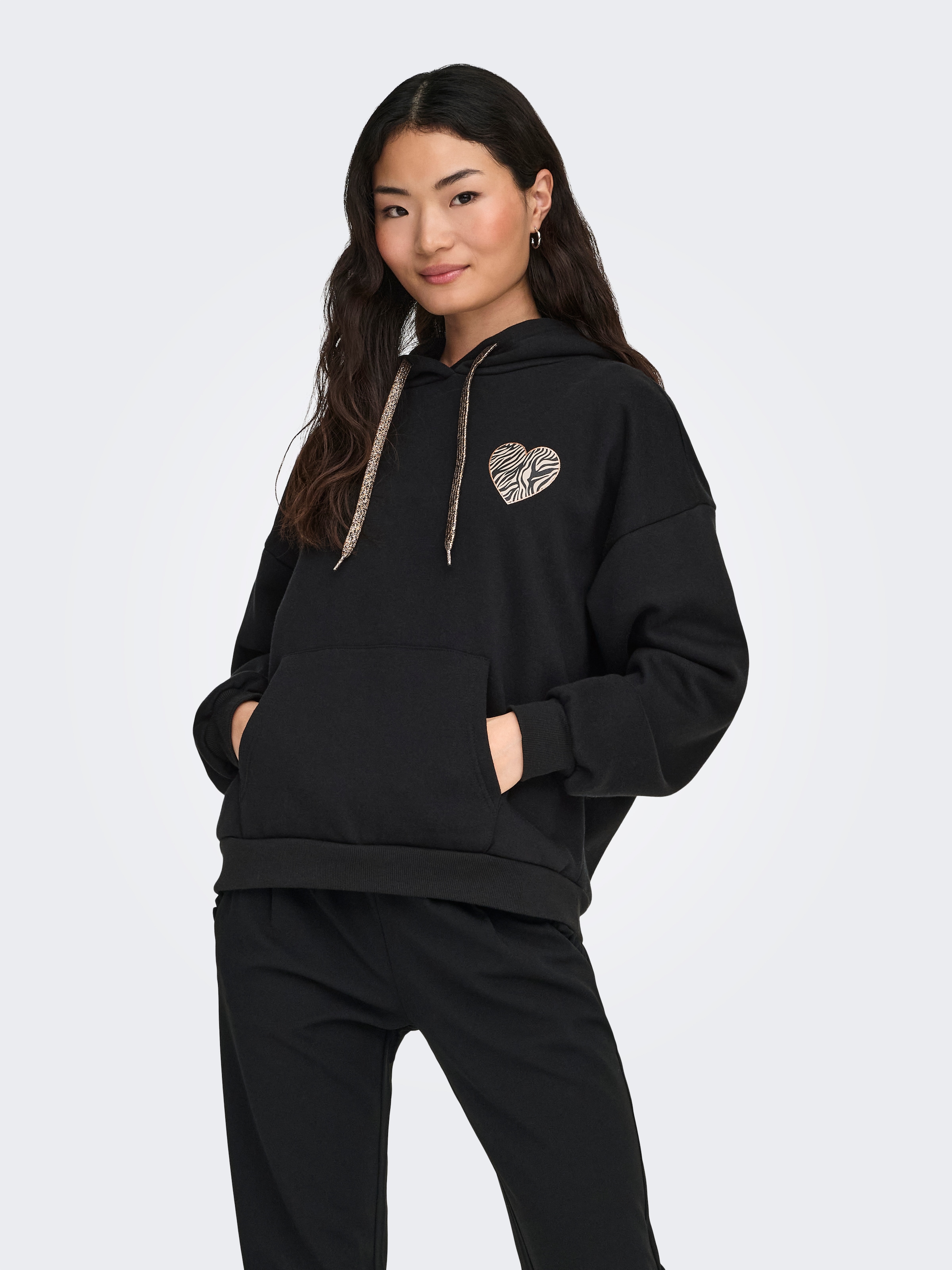 Image of ONLY Kapuzensweatshirt "ONLDAZE L/S ANIMAL HOODIE DETAILS CS SWT"