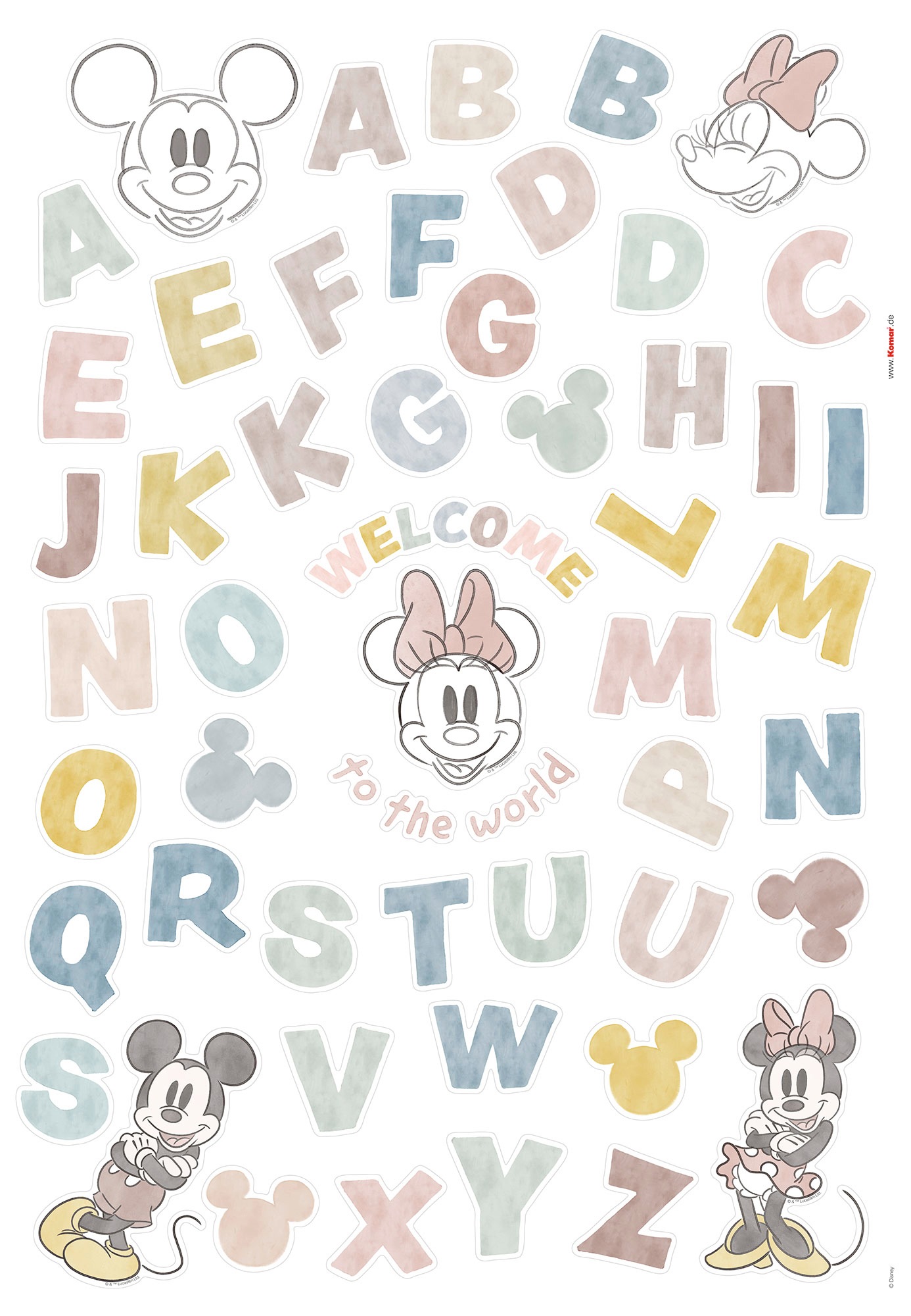 Image of Komar Wandtattoo »Mickey Alphabet«, (56 St.), 50 x 70 cm bei Ackermann Versand Schweiz