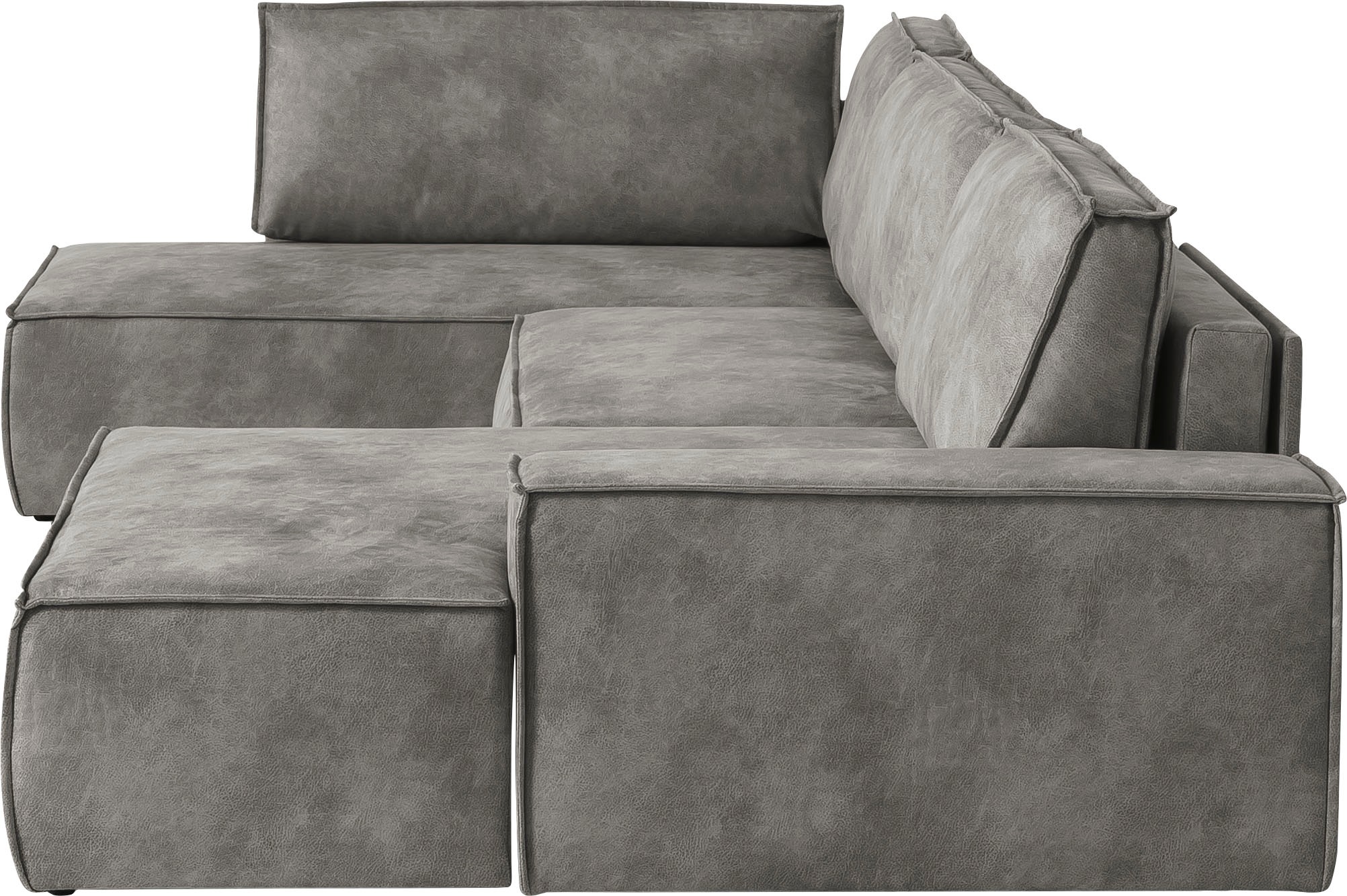 Home affaire Wohnlandschaft »SHERWOOD 329 cm, U-Form, Schlafsofa,«, Schlaffunktion m. Bettkasten (194x139 cm), Cord, Vintage, Samtvelours