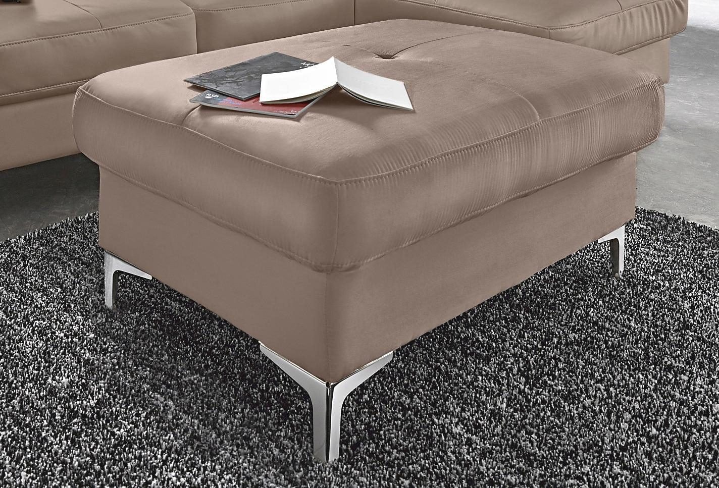 COTTA Polstergarnitur »Sammy U-Form«, (Set, Tiefe der Recamiere 169 cm), Set bestehend aus: Wohnlandschaft mit Kopfteilverstellung & Hocker