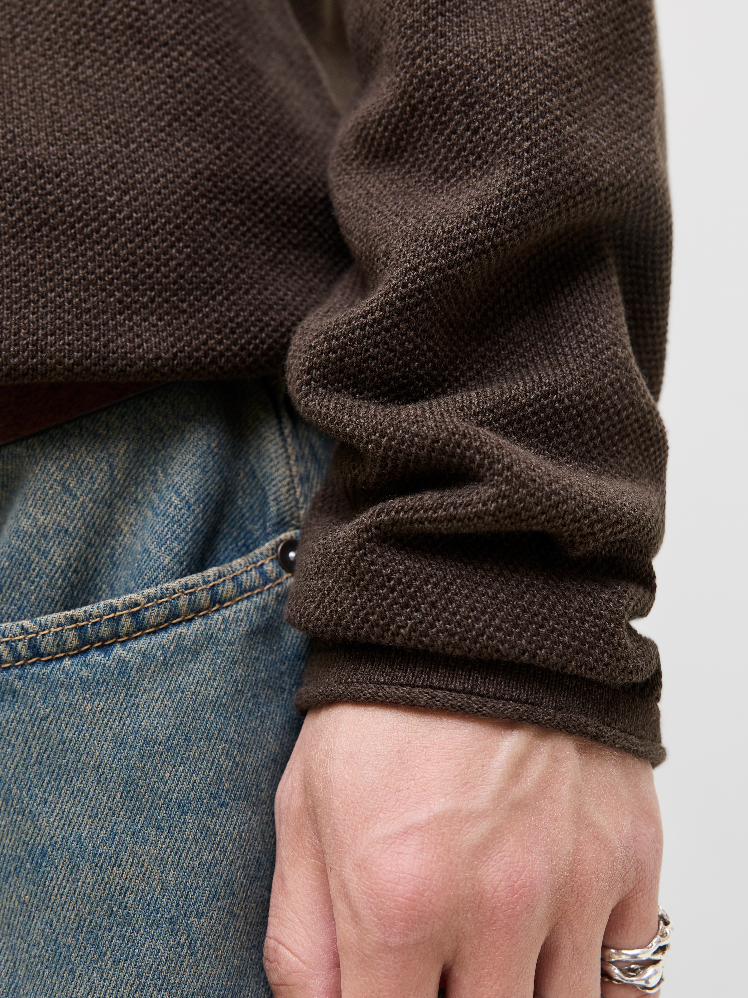 Jack & Jones Rundhalspullover »JJEHILL KNIT CREW NECK NOOS«, aus Strukturstrick