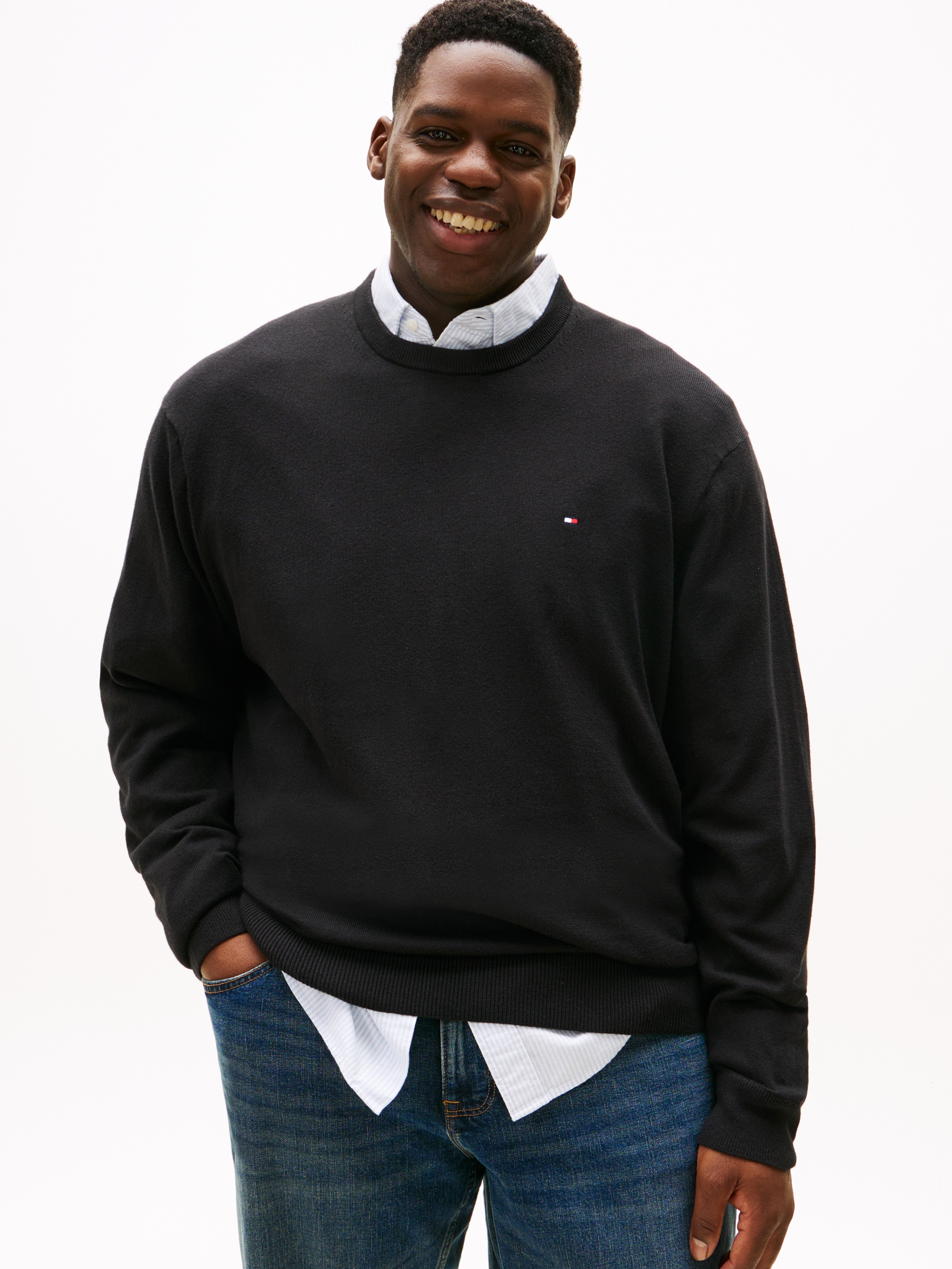 Image of Tommy Hilfiger Big & Tall Rundhalspullover "BT-PIMA ORG CTN CASHMERE CN-B"