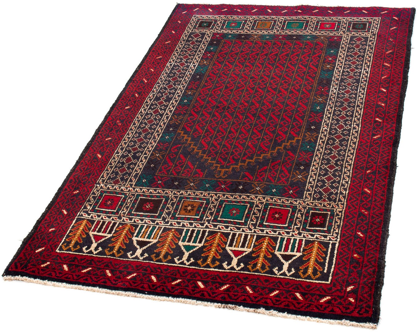 Image of morgenland Orientteppich »Belutsch - 141 x 88 cm - dunkelrot«, rechteckig, 8 mm Höhe, Wohnzimmer, Handgeknüpft, Einzelstück mit Zertifikat bei Ackermann Versand Schweiz