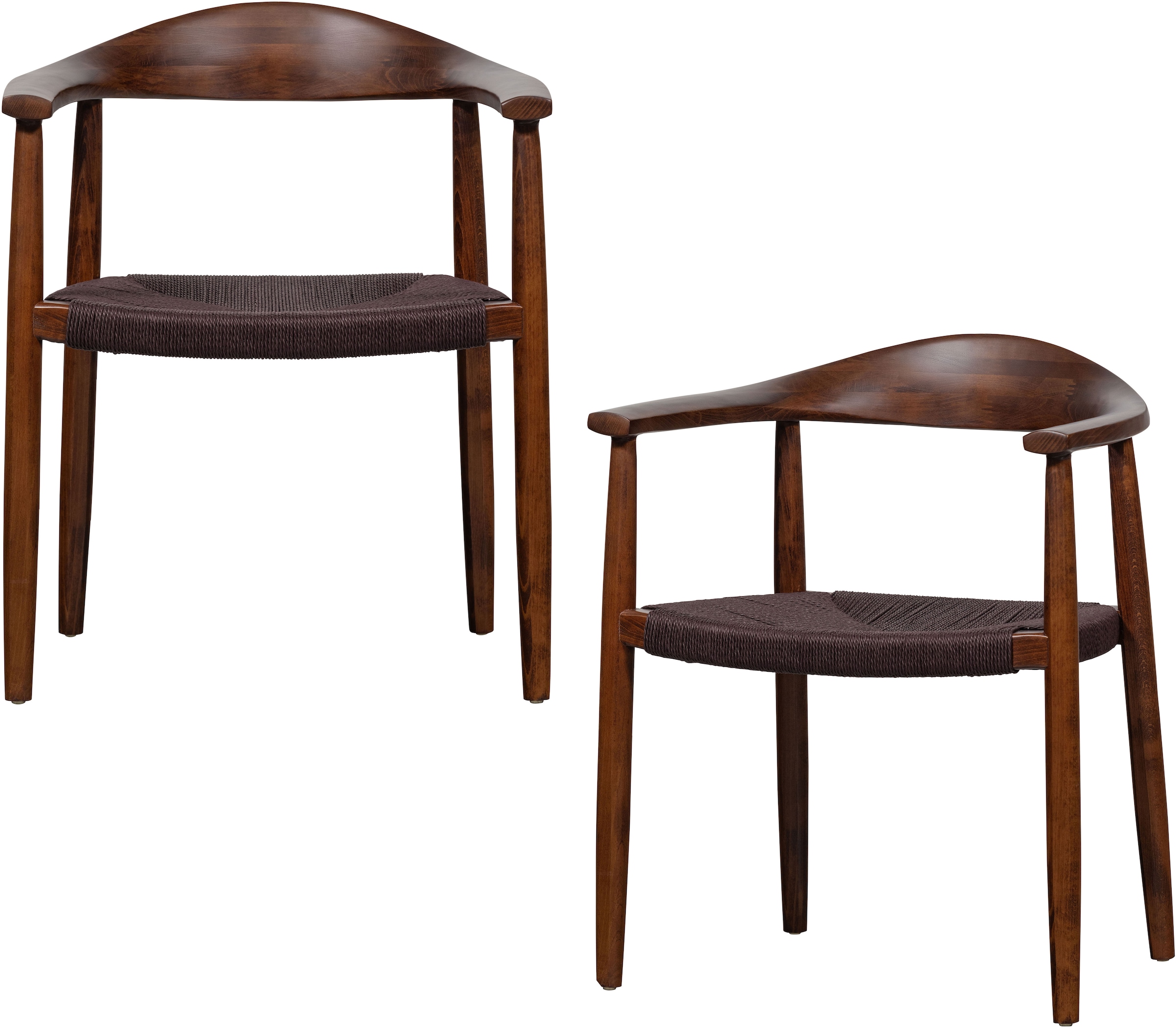 Image of WOOOD Esszimmerstuhl "Embrace Buchenholz mit geflochtener Sitzfläche, H 76 x B 64 x T 53 cm" (Set) 2 Stk.(Set, 2 St) Tragkraft 160 kg, sichtbare Maserung, vollständig montiert