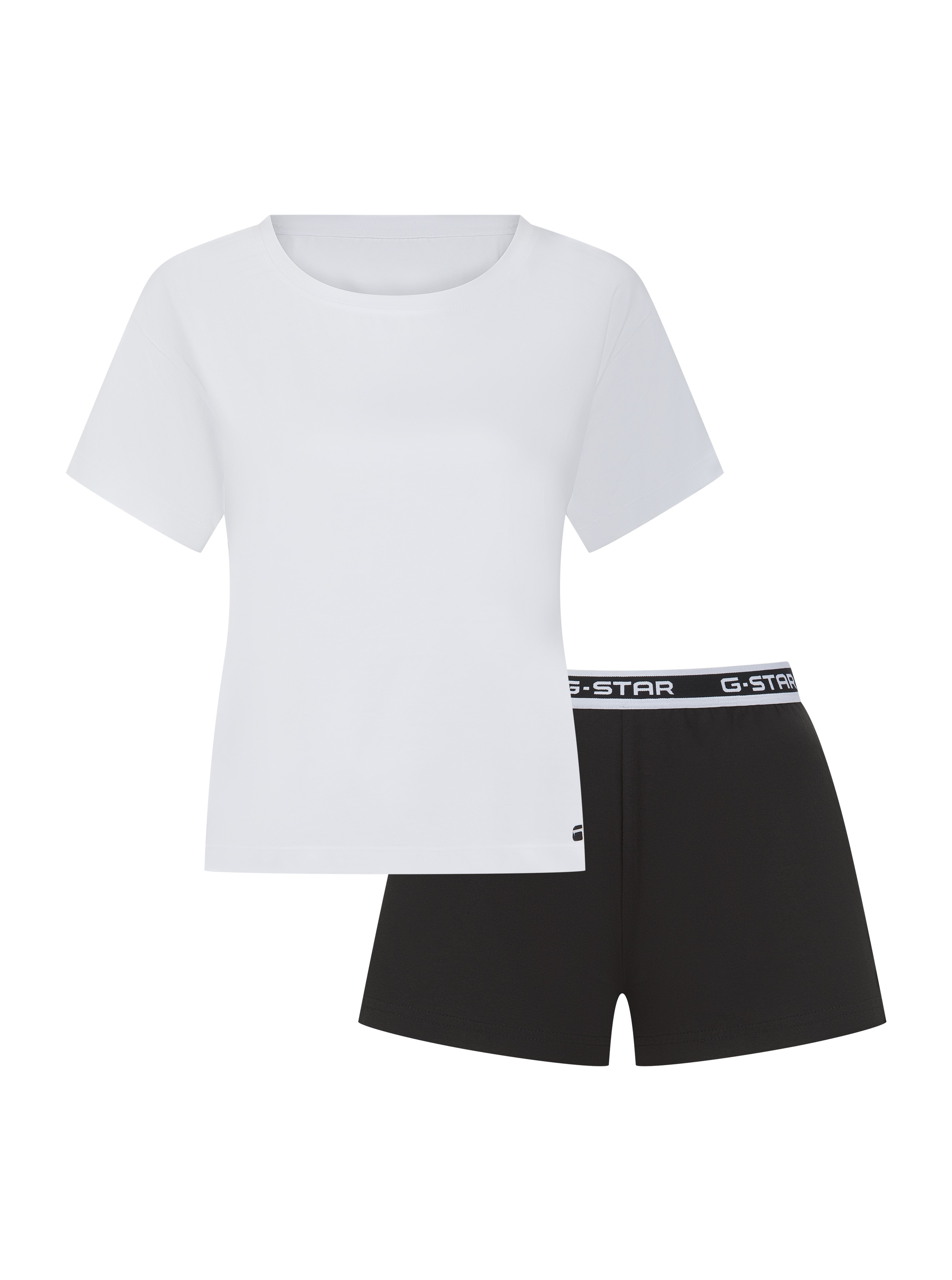 G-STAR Pyjama »SUNSTONE, RELAXED TEE & SLEEP SHORTS SET« Set, 2 Stk. tlg., mit Markendetails, Baumwollmix