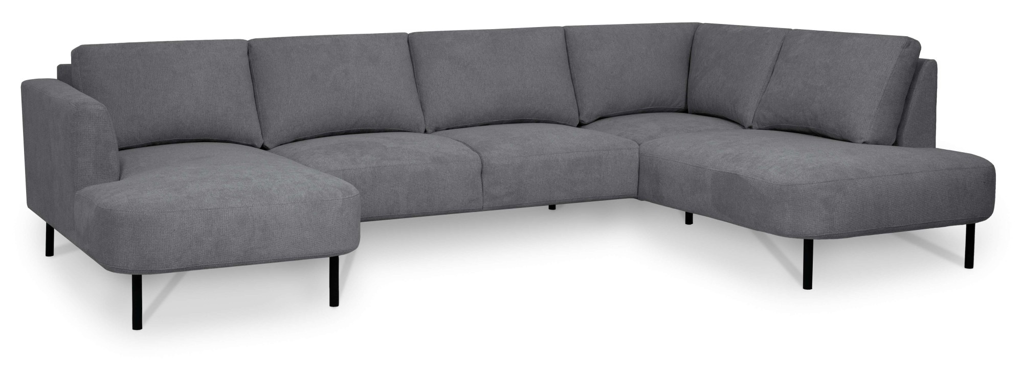 Places of Style Wohnlandschaft »Cesola«, in weichem Chenille-Stoff, Breite 327 cm, mit schwarzen Metallfüssen