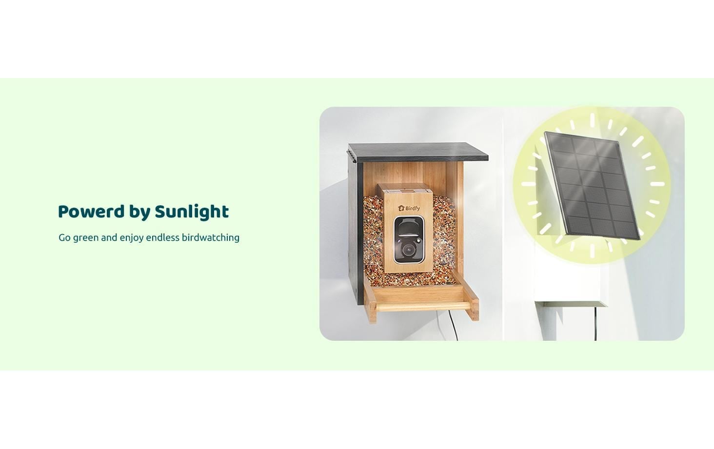 Birdfy Distributeur de nourriture »FSC Bambus Mini Solar«