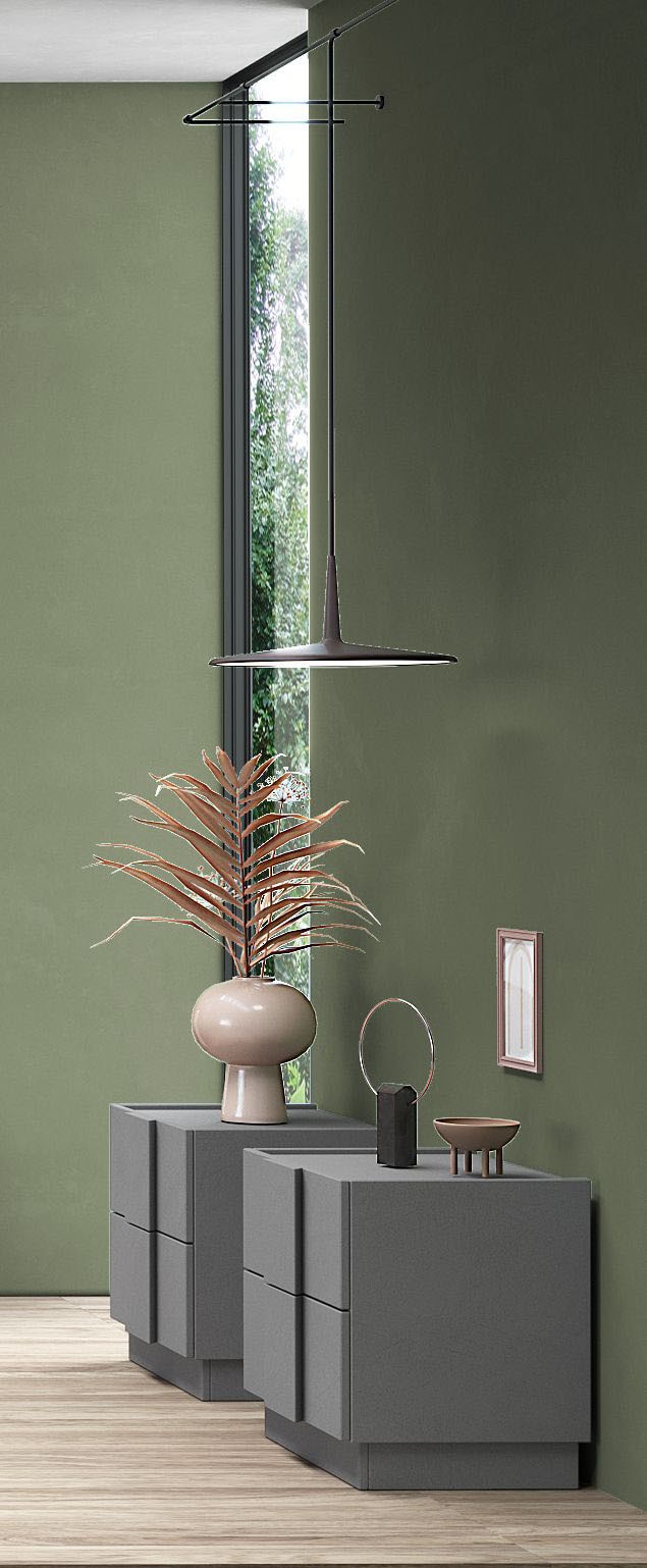 INOSIGN Nachtschrank »Jupiter, Nachtkommode (2-St), Nachttisch, Nachtkonsole, 2 Schubladen« Spar-Set, 2 Stk. tlg. B/T/H 50/42/52 cm, moderne Griffblende, trendiges Steingrau, kompakt