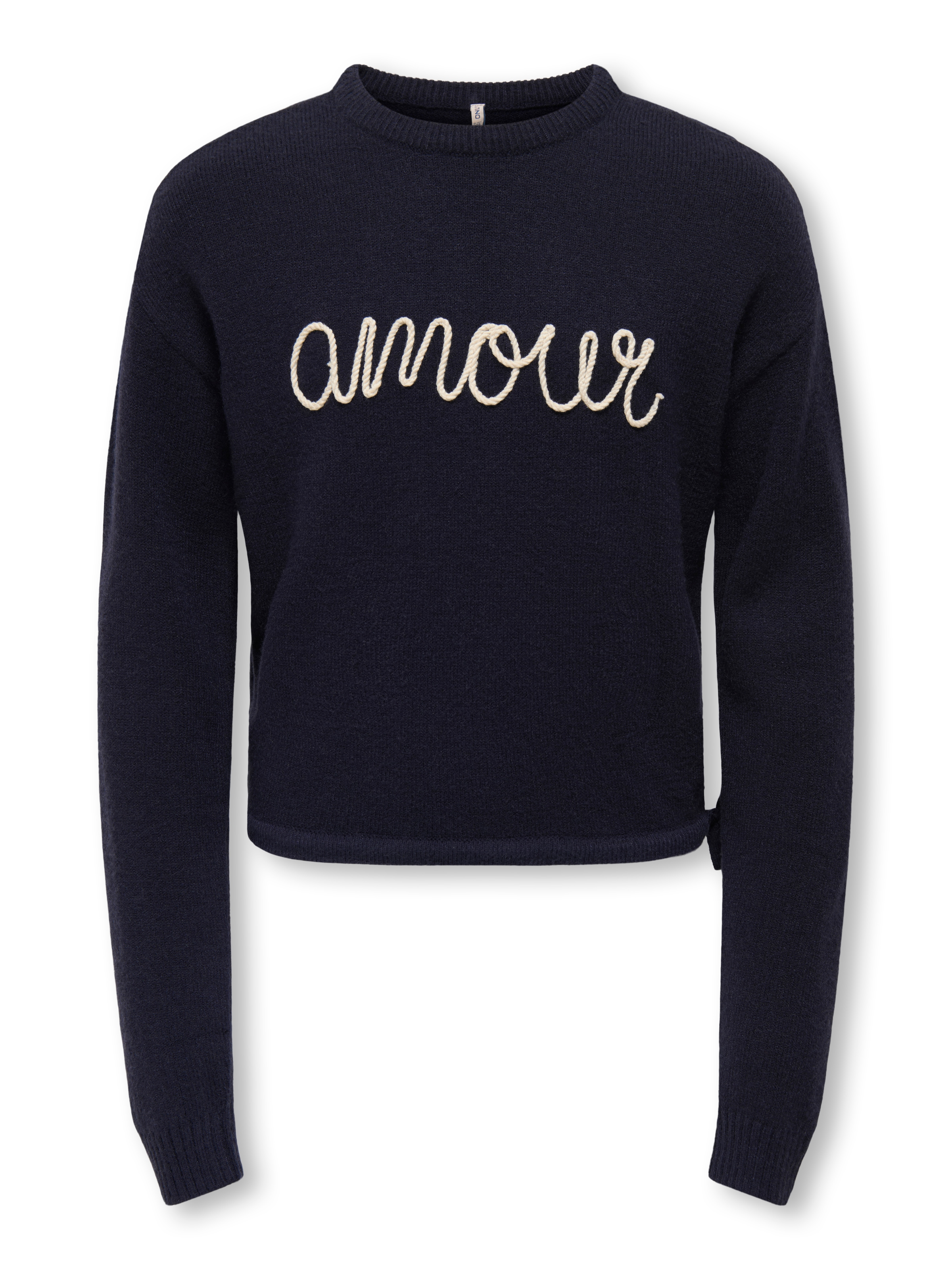 KIDS ONLY Strickpullover »KOGKATIA LS TEXT O-NECK CP KNT«