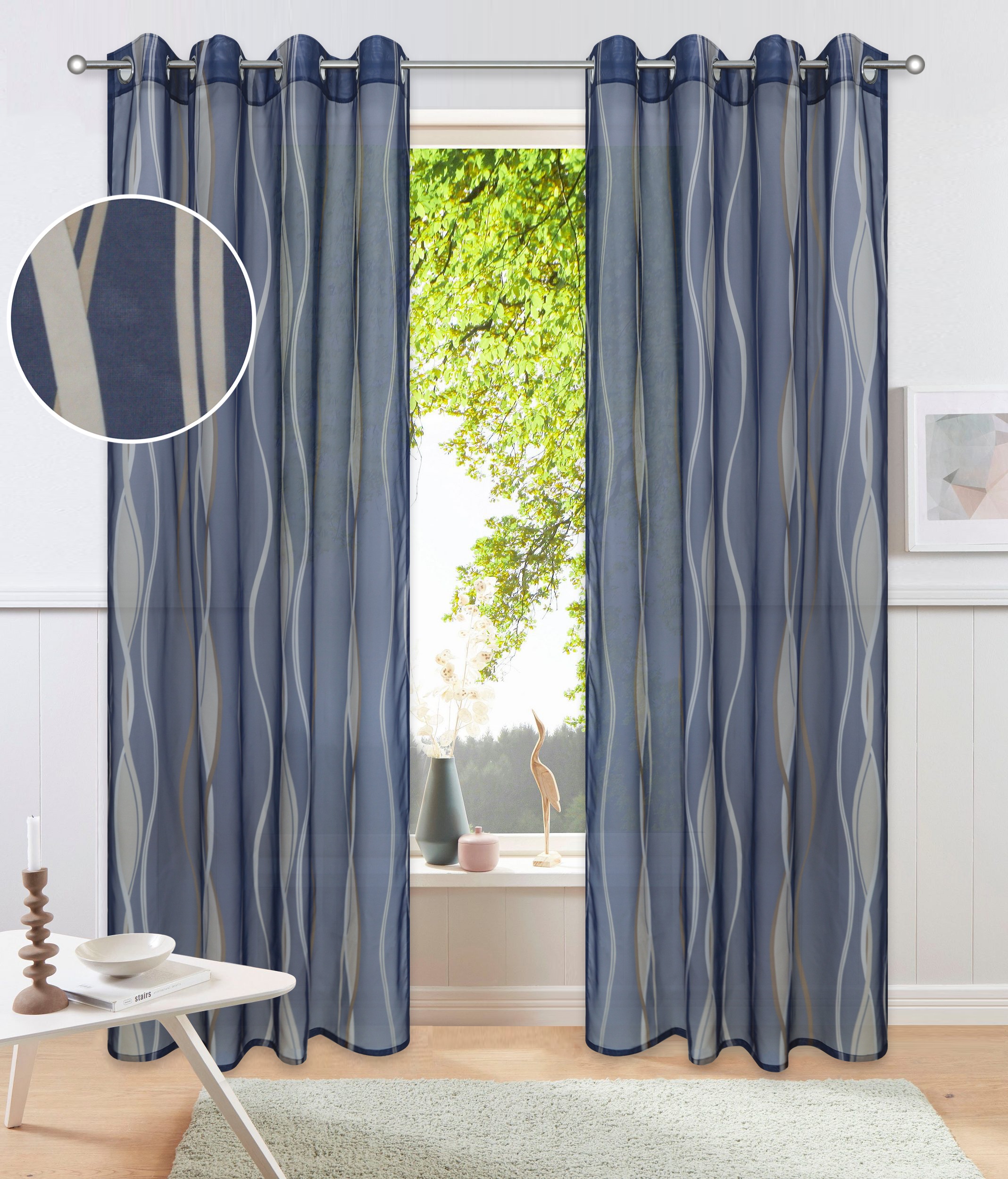 Image of GOODproduct Gardine "Dimona, Ösen, transparent, 2er-Set" Ösen 2 Stk. tlg. 2er-Set, transparent, Voile, Polyester