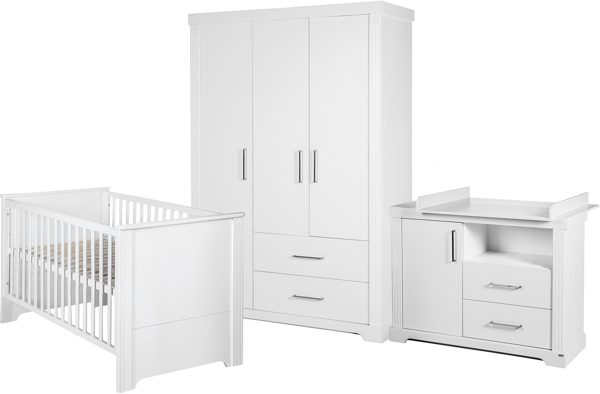 Image of roba® Babyzimmer-Komplettset »Maxi«, (Set, 3 St., Kinderbett, Schrank, Wickelkommode), 3-türig; mit Kinderbett, Schrank und Wickelkommode bei Ackermann Versand Schweiz