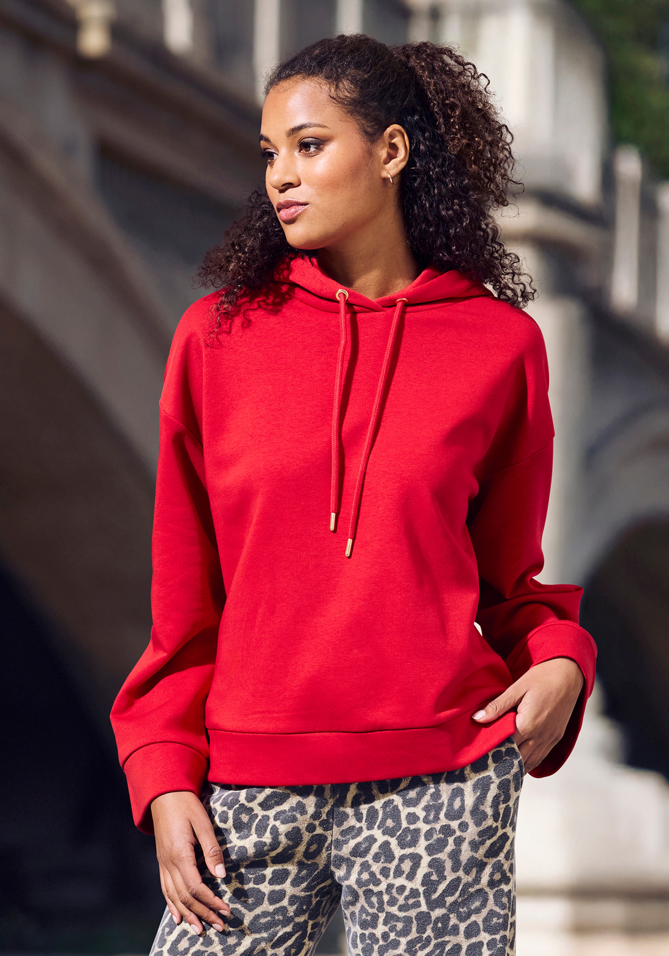 Image of Buffalo Hoodie "- Sweater mit Kapuze", mit weiten Ärmel und überschnittenen Schultern, Loungewear