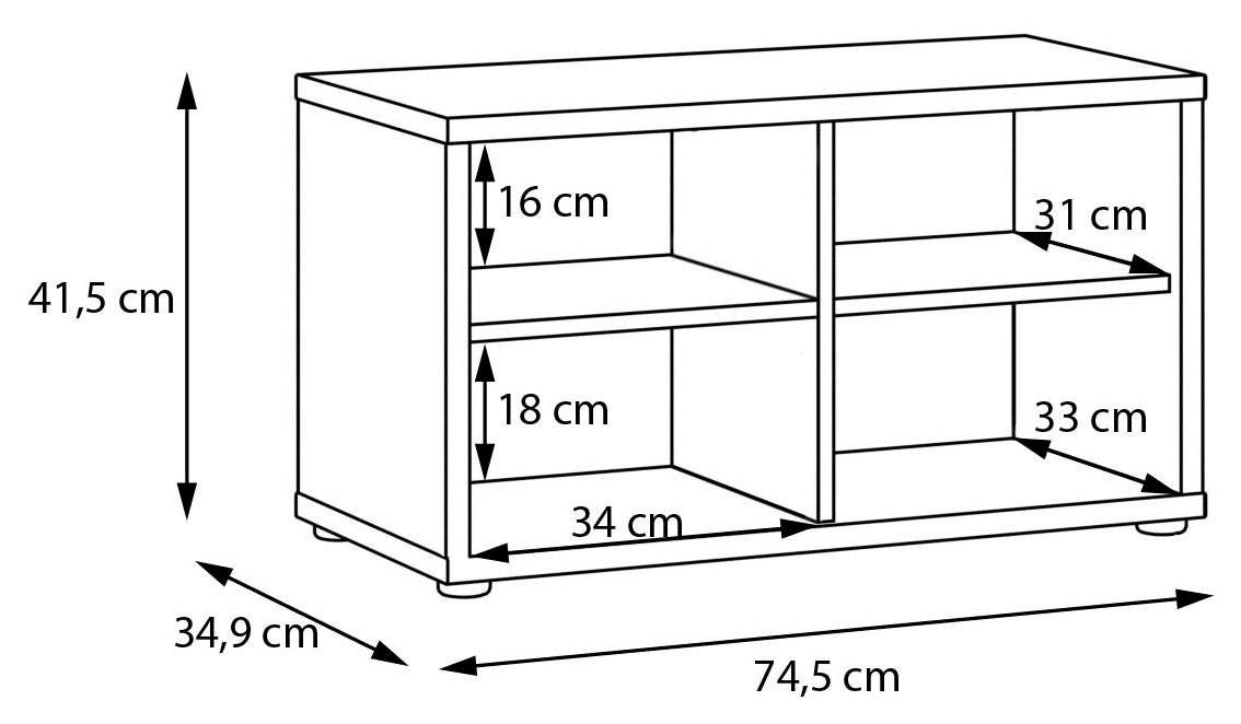 FORTE Banc à chaussures »Alice Springs, Grifflos, 8 Paar Schuhe, Polsterauflage optional« L/H/P 74,5/41,5/34,9 cm, Push to open