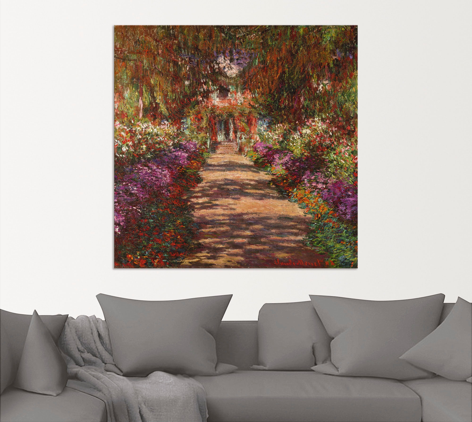 Artland Wandbild »Weg in Monets Garten in Giverny. 1902«, Garten, (1 St.), als Alubild, Outdoorbild, Leinwandbild, Poster, Wandaufkleber