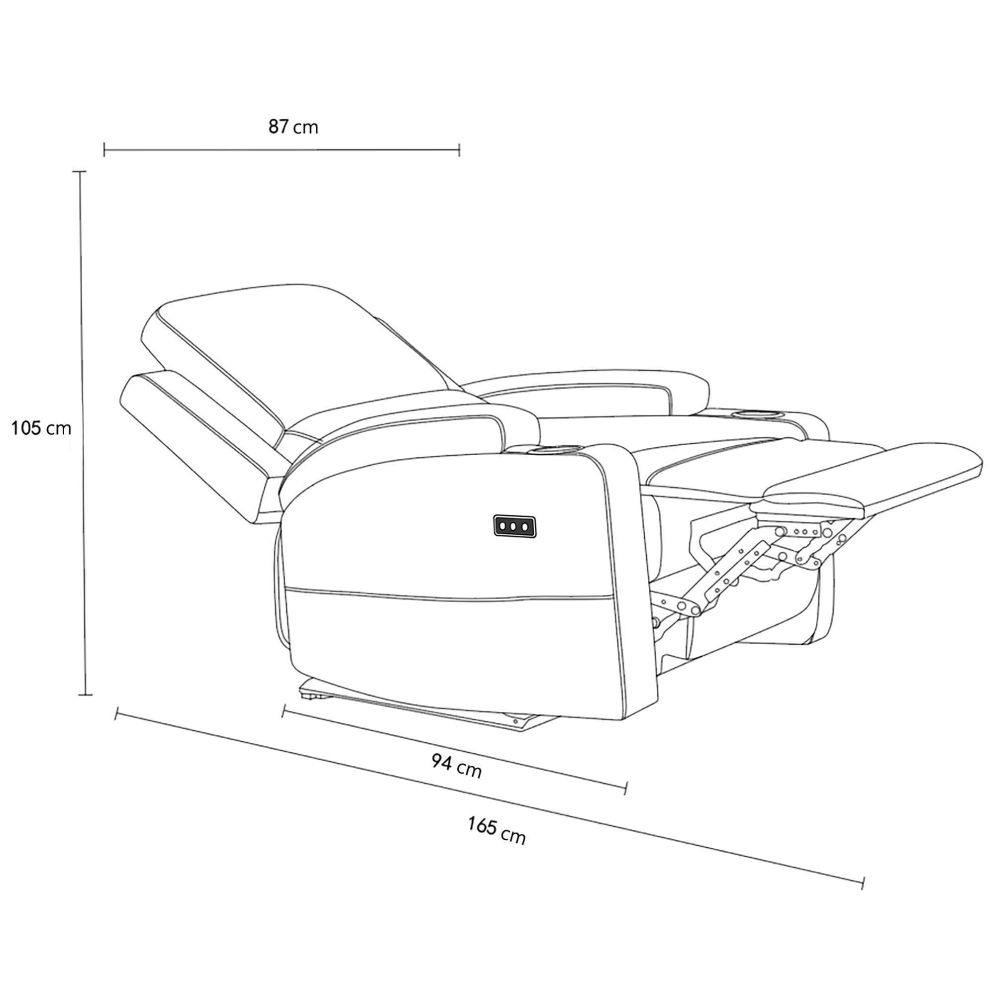 GOODproduct Fauteuil de relaxation »NAPORI Lederoptik, Kinosessel, Multimedia-Sessel« Fauteuil TV avec fonction relaxation manuelle et électrique et porte-boisson