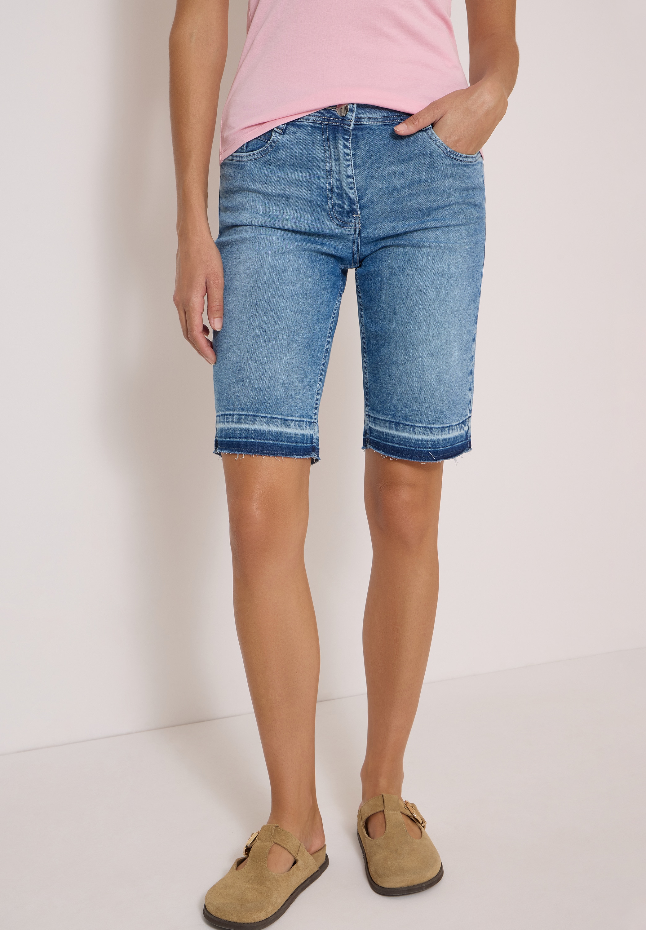 Cecil Bermuda »Style Neele«  Bermuda en jean d'été coupe ample / avec ourlet à la mode